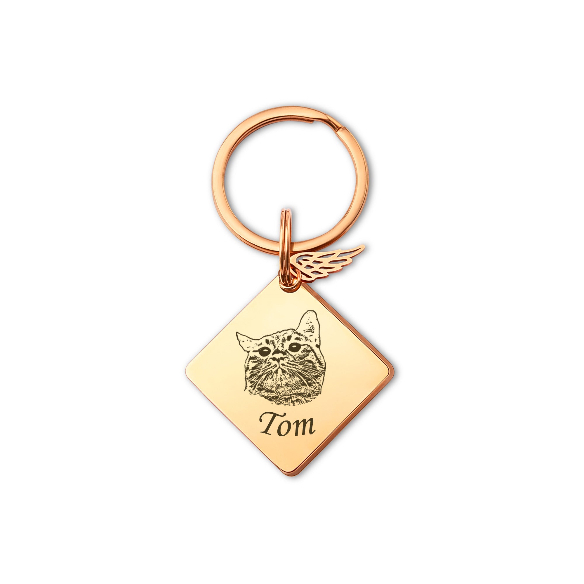 Diamond Pet Portrait Pet ID Key Chain