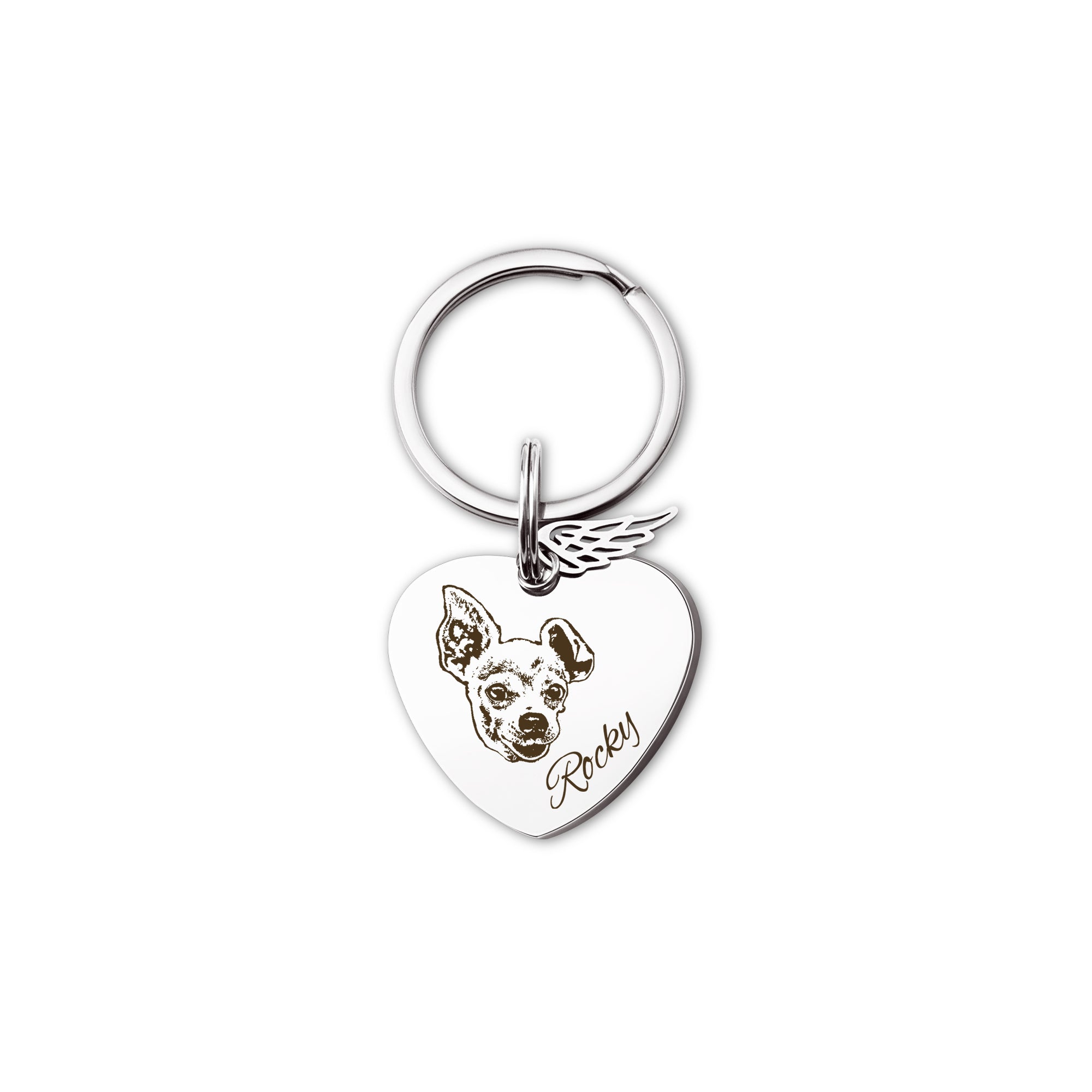 Pet Portrait Heart Pet Tag Key Chain