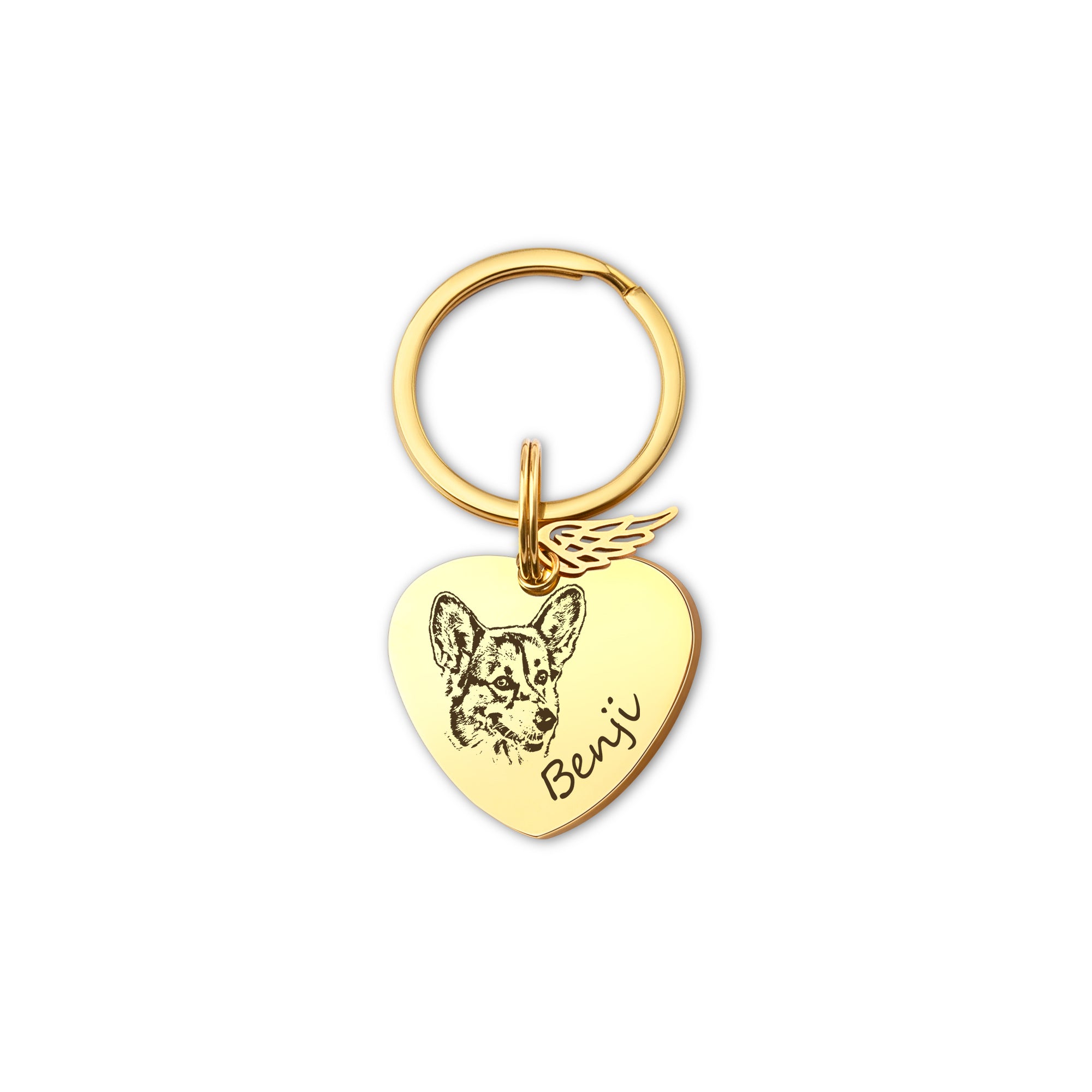 Pet Portrait Heart Pet Tag Key Chain