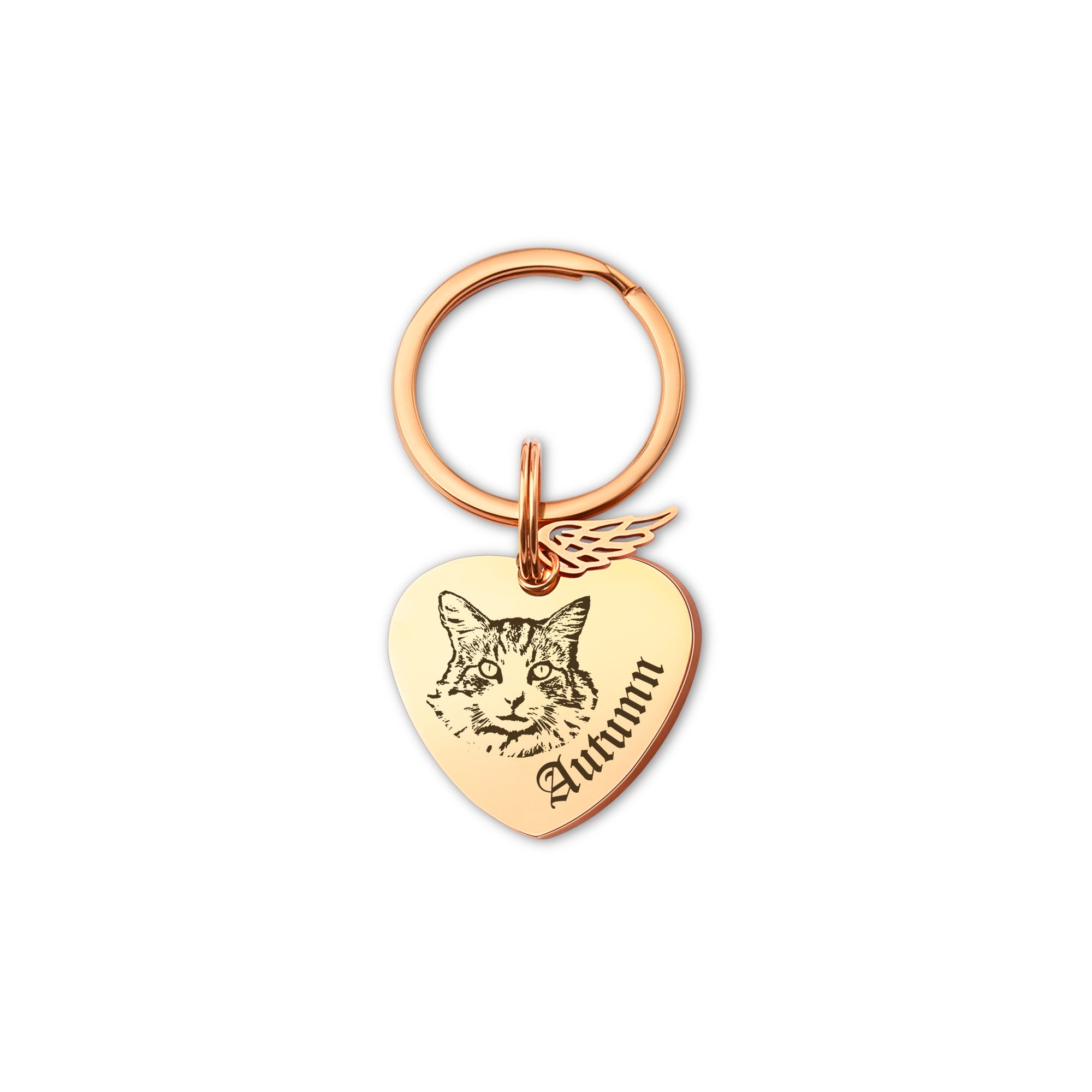 Pet Portrait Heart Pet Tag Key Chain