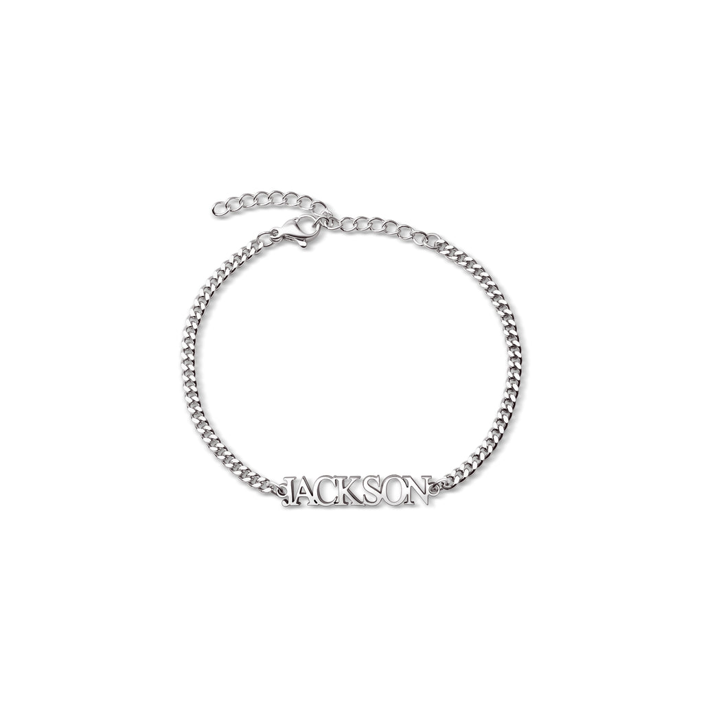 Name Bracelet with Curb Chain