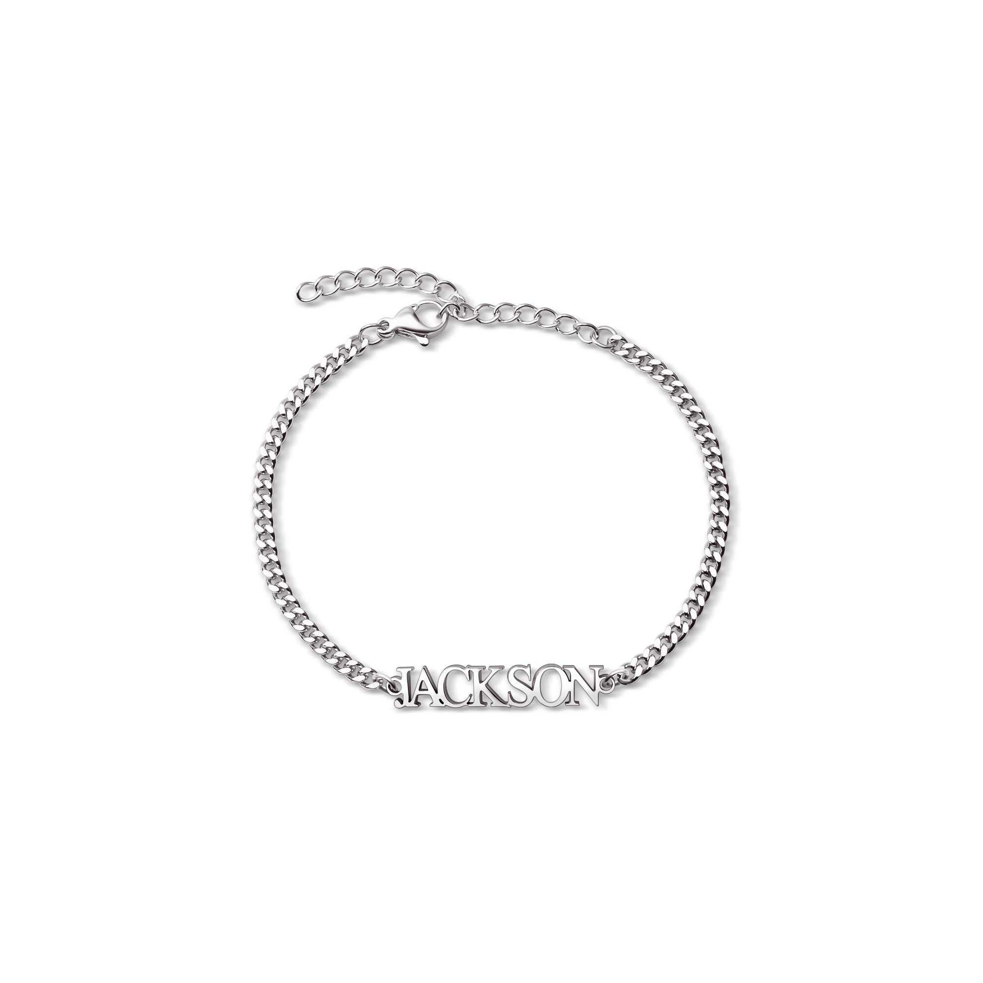 Name Bracelet with Curb Chain