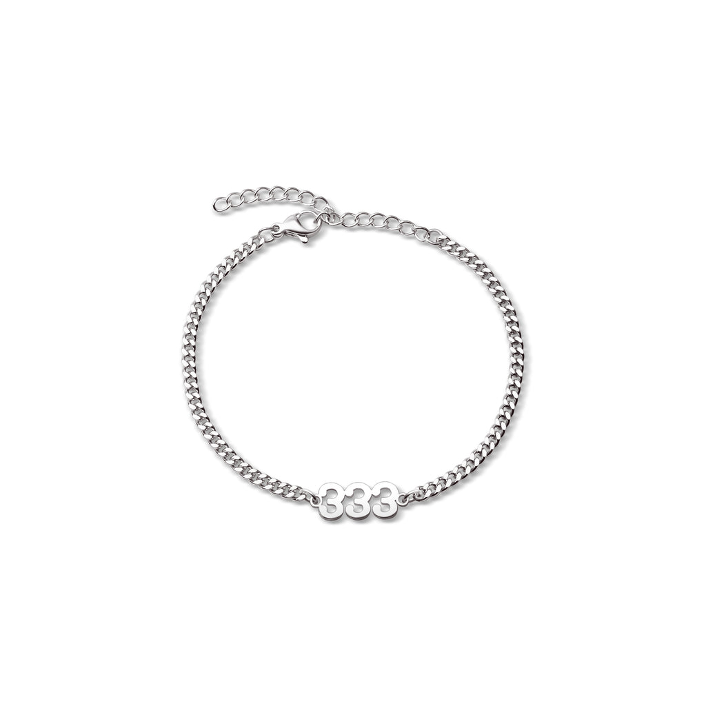 Angel Number Bracelet with Curb Chain