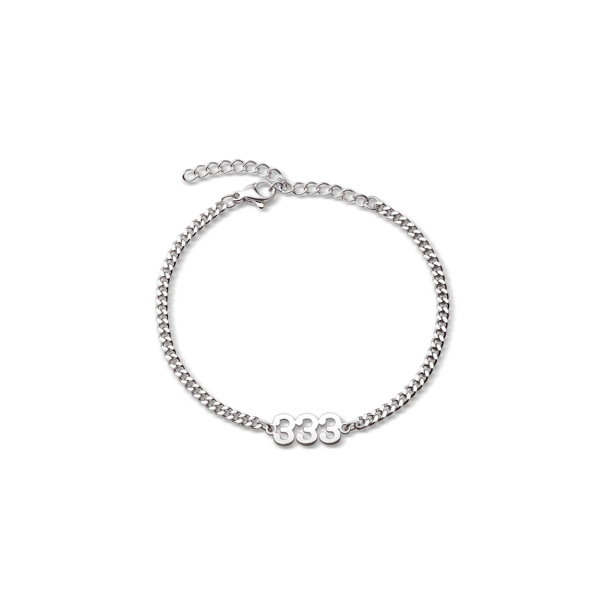 Angel Number Bracelet with Curb Chain