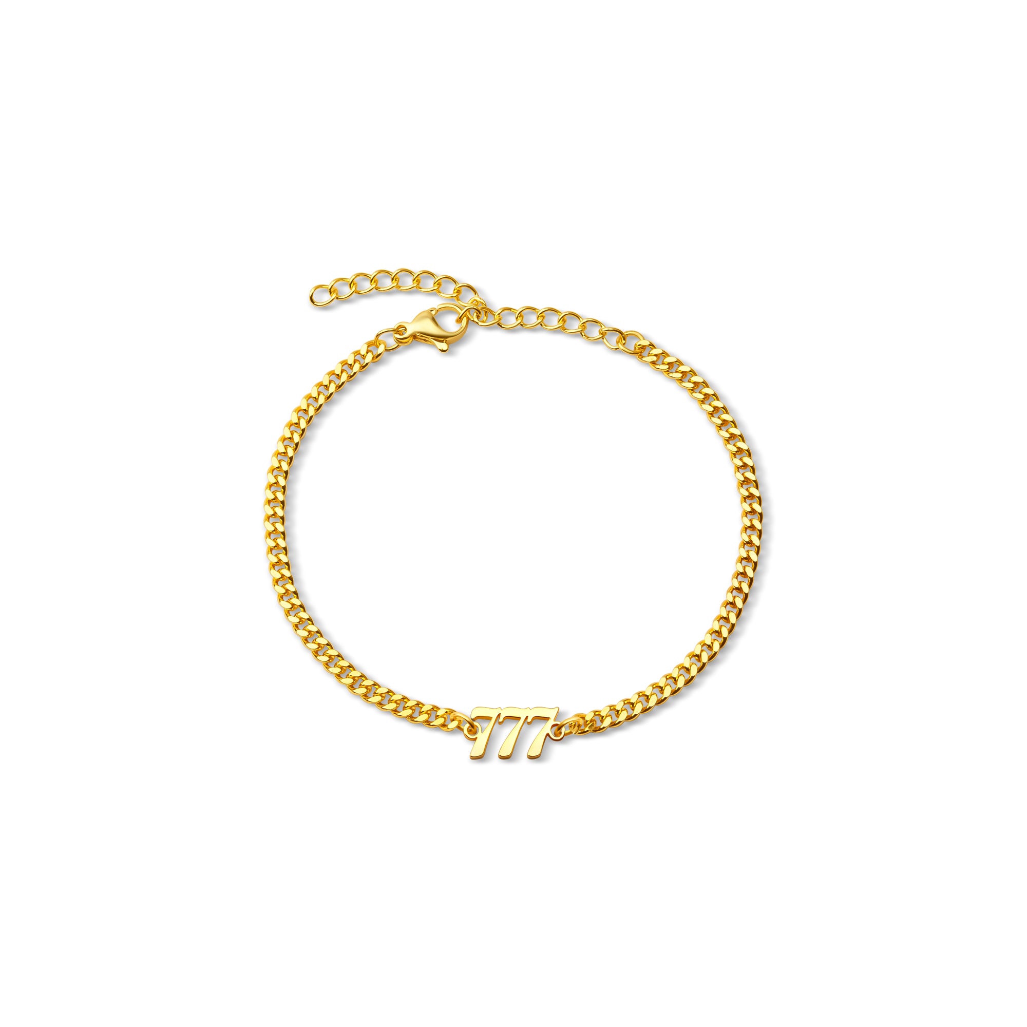 Angel Number Bracelet with Curb Chain