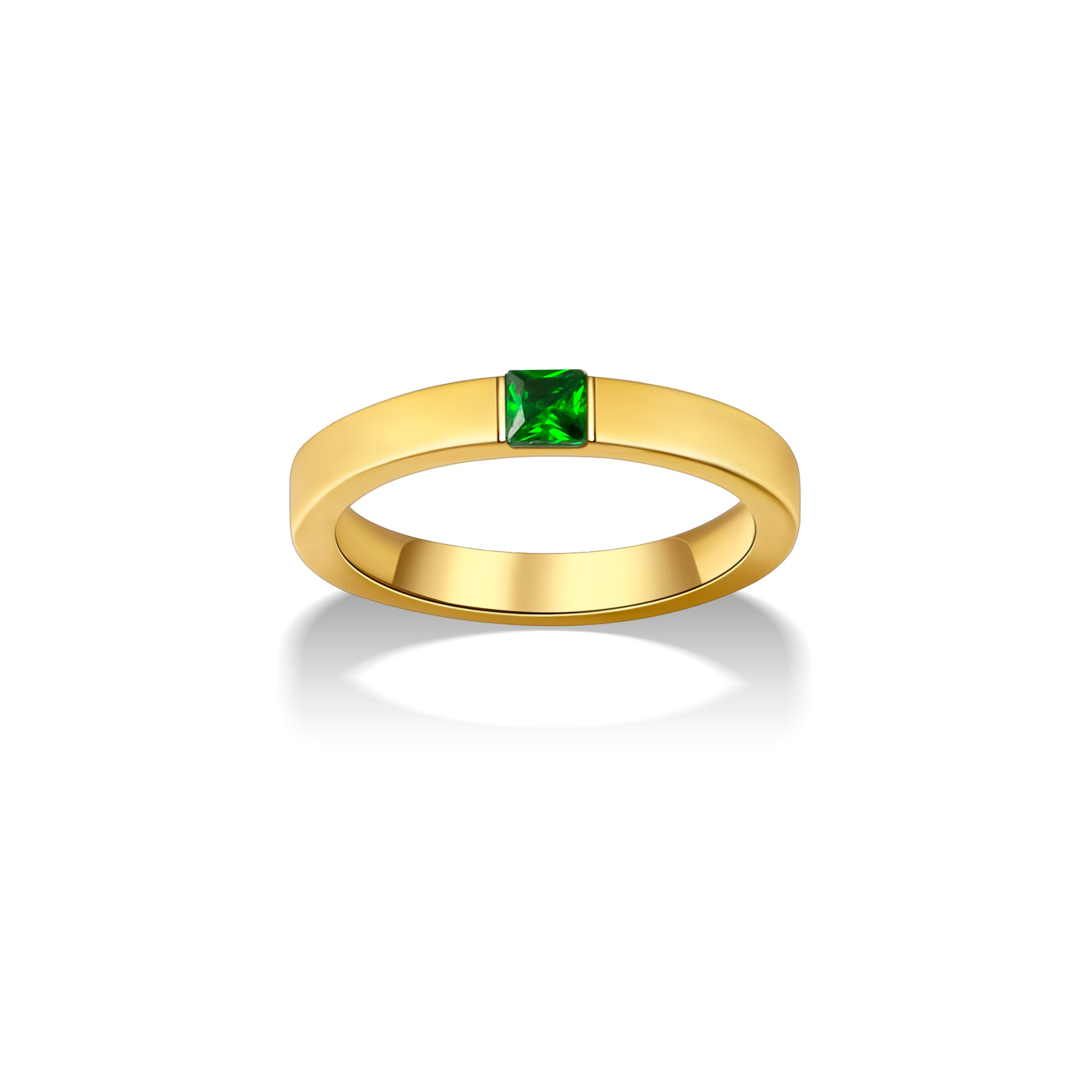 Personalized Wide Band Baguette Birthstone Ring
