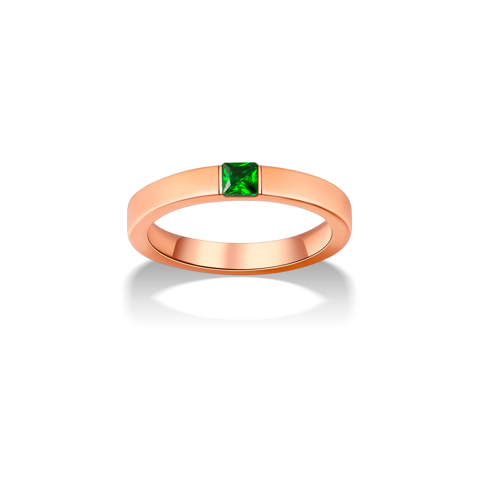 Personalized Wide Band Baguette Birthstone Ring