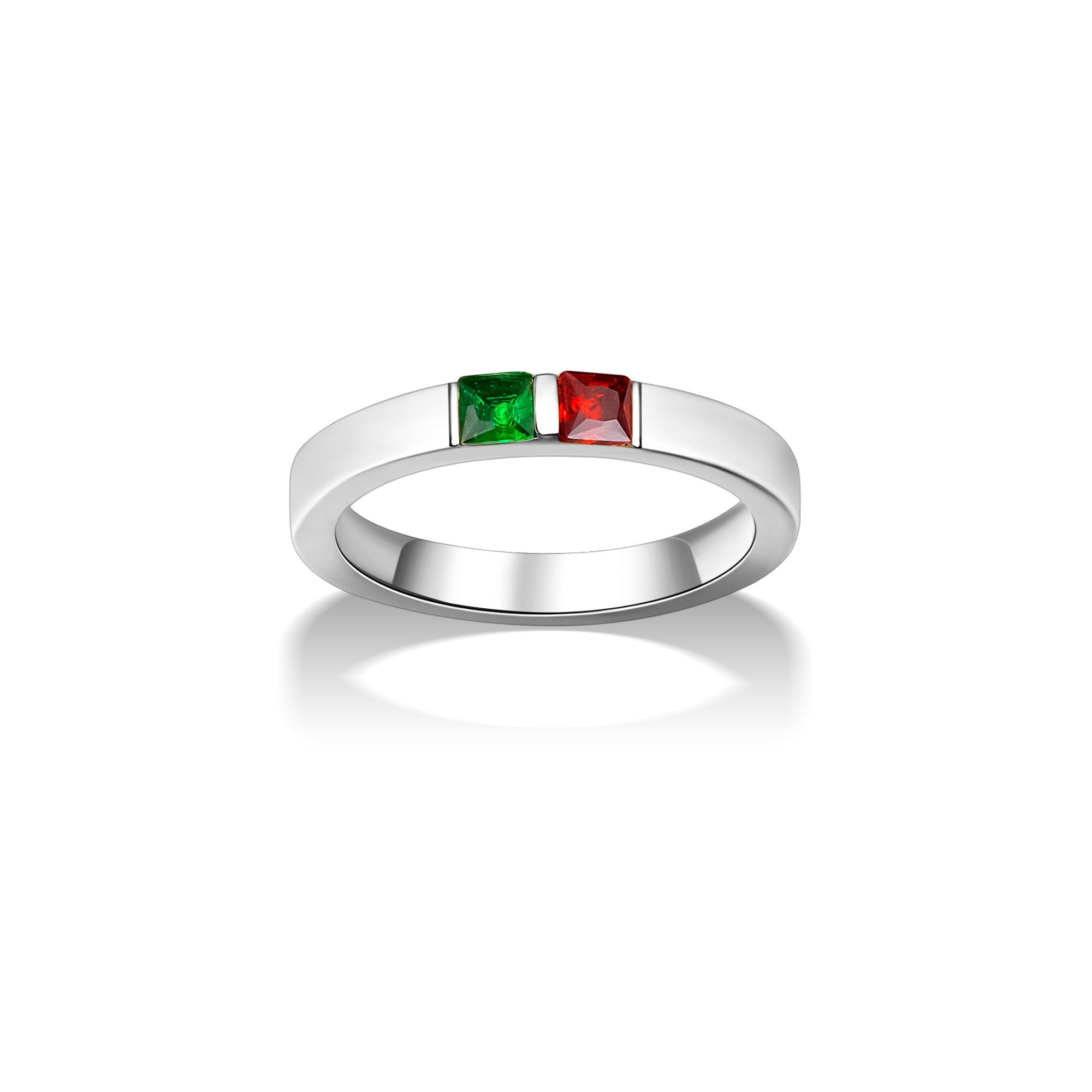 Personalized Wide Band Baguette Birthstone Ring