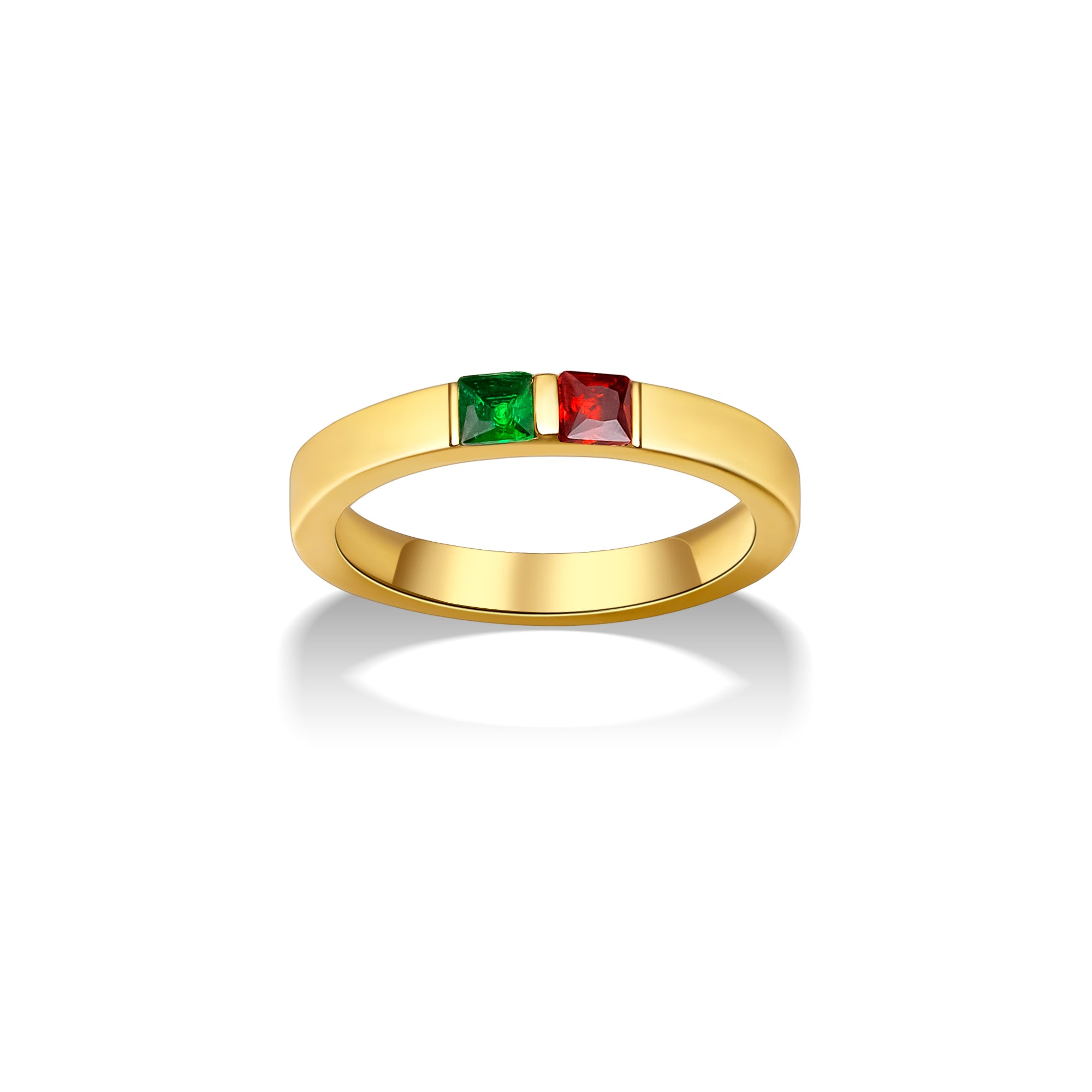 Personalized Wide Band Baguette Birthstone Ring