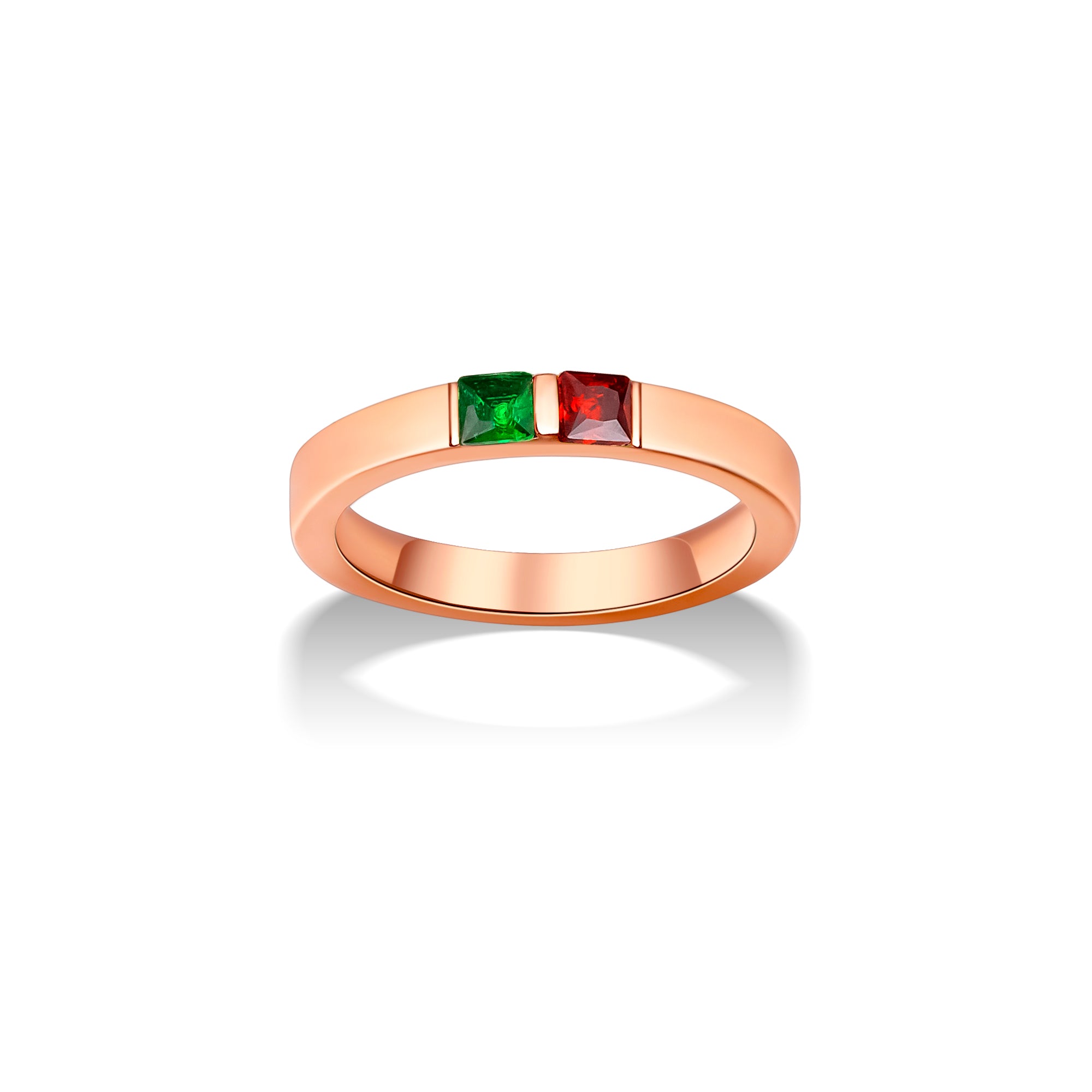 Personalized Wide Band Baguette Birthstone Ring