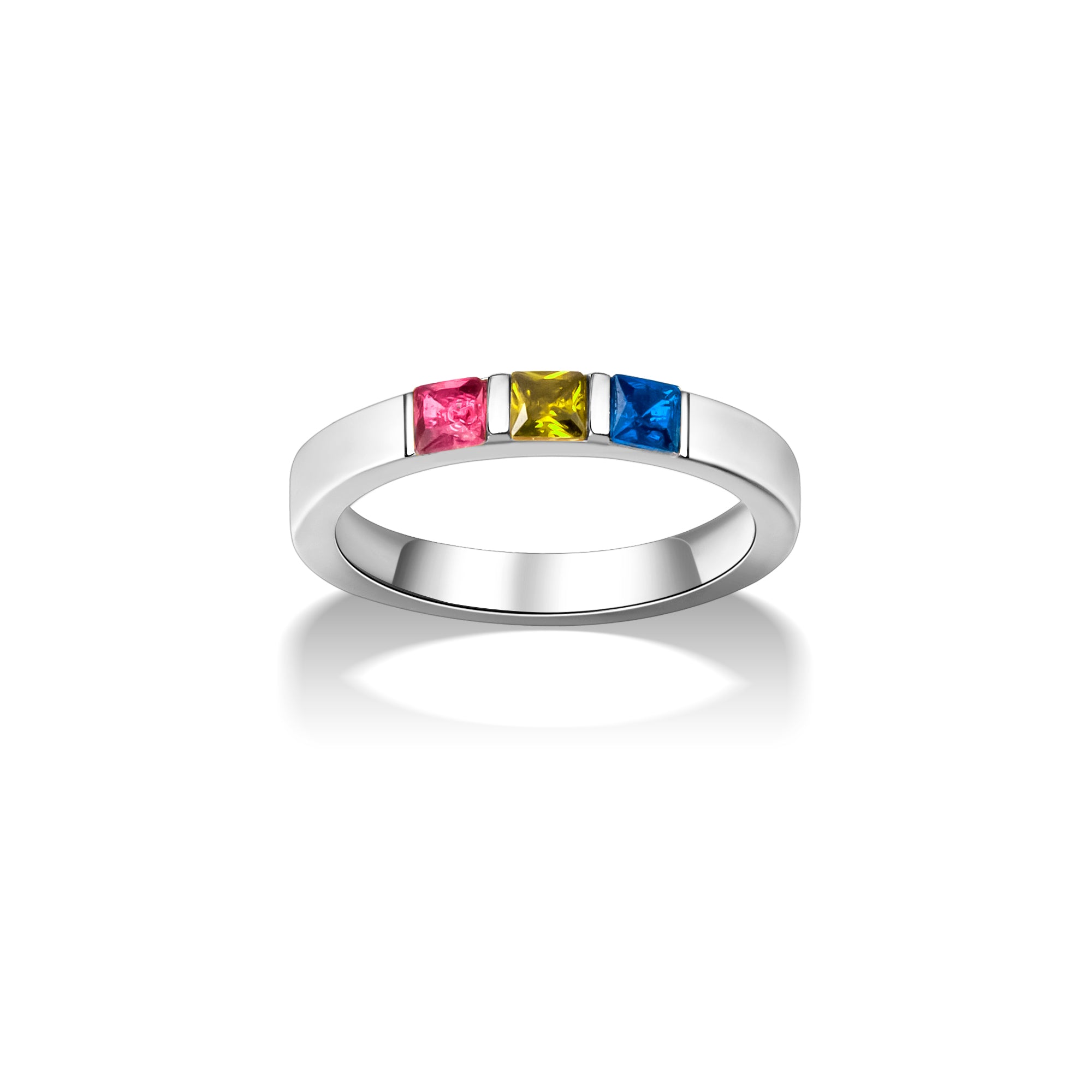 Personalized Wide Band Baguette Birthstone Ring