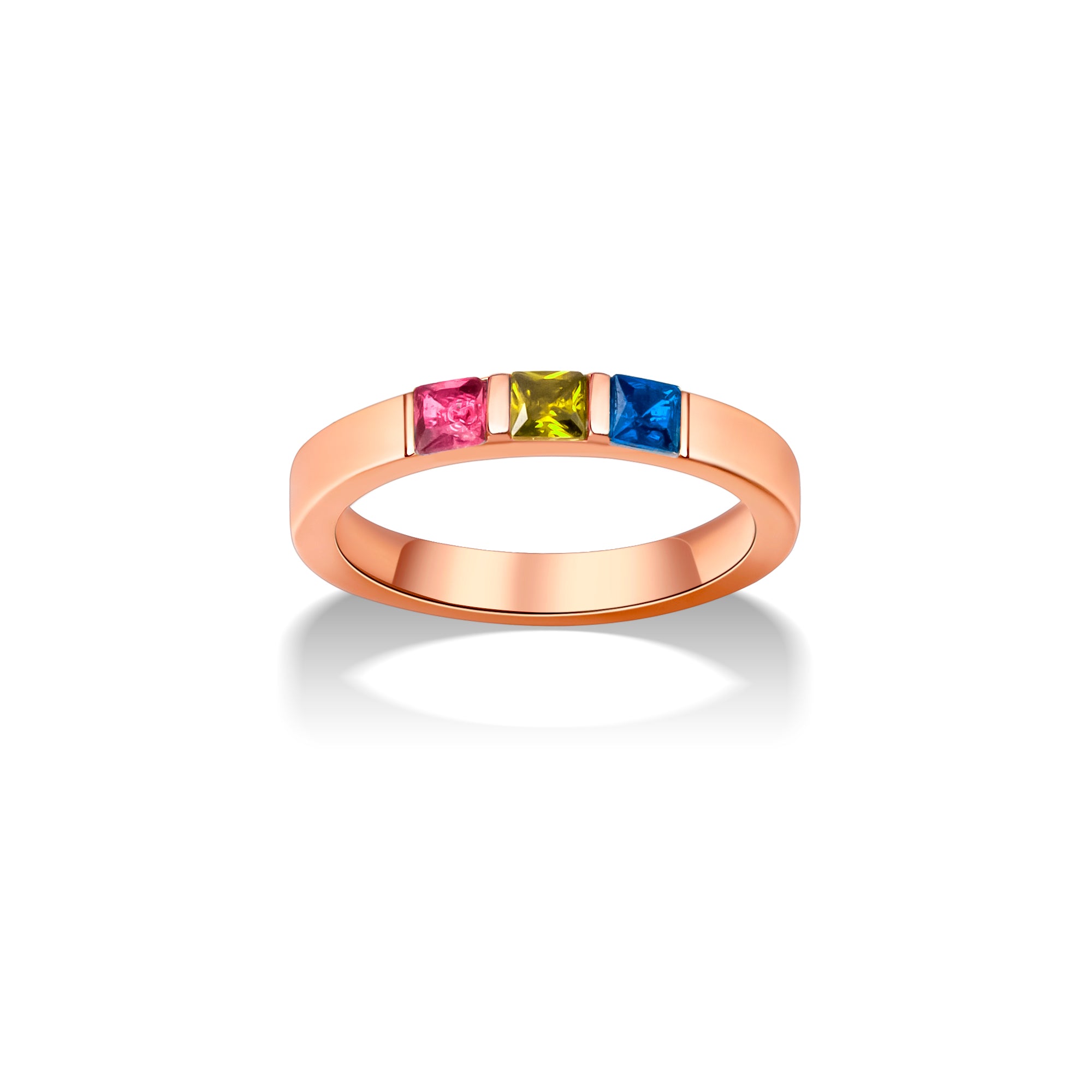 Personalized Wide Band Baguette Birthstone Ring