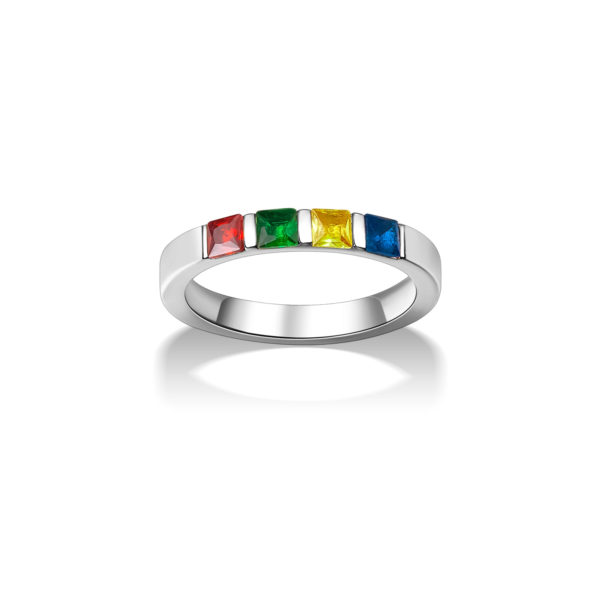 Personalized Wide Band Baguette Birthstone Ring