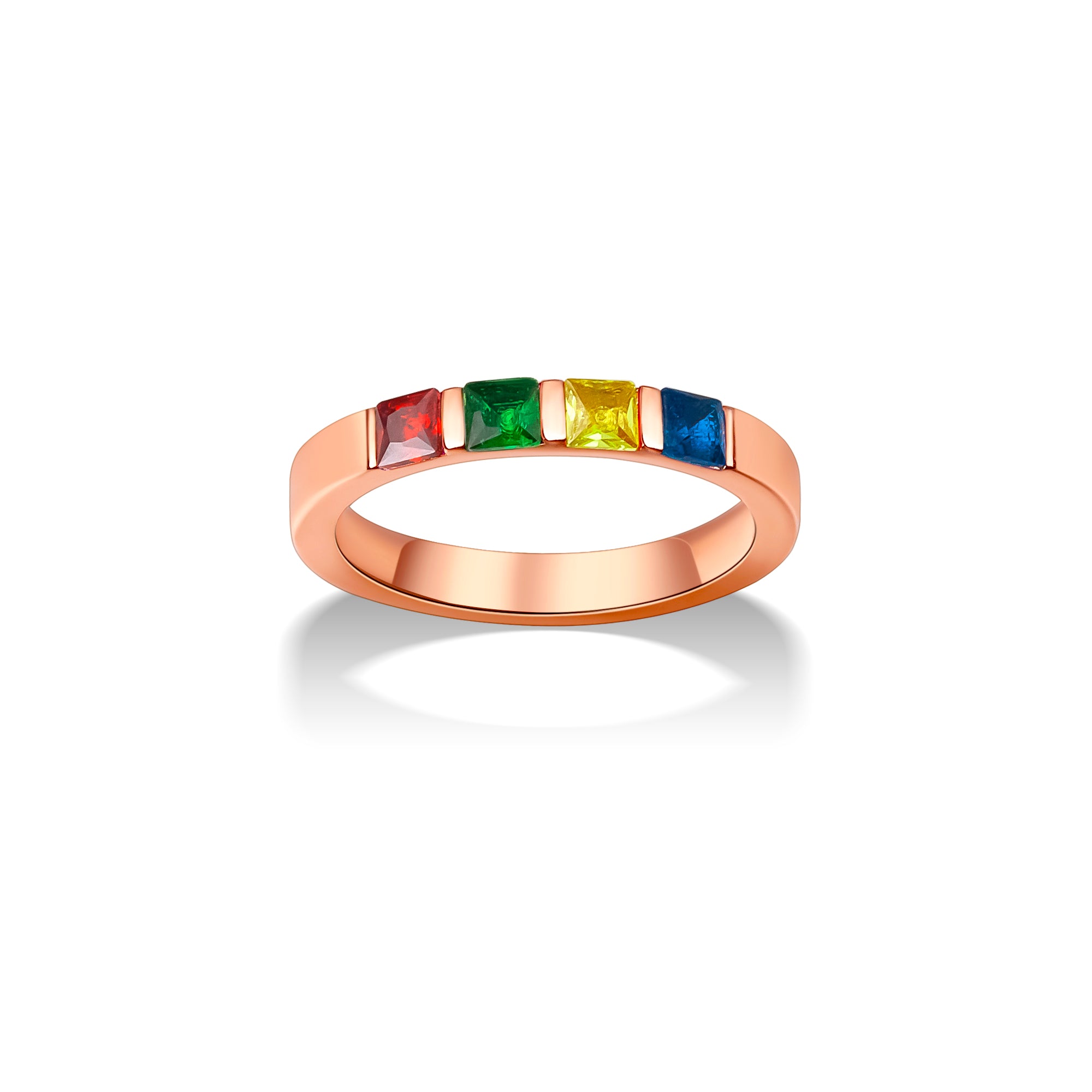 Personalized Wide Band Baguette Birthstone Ring