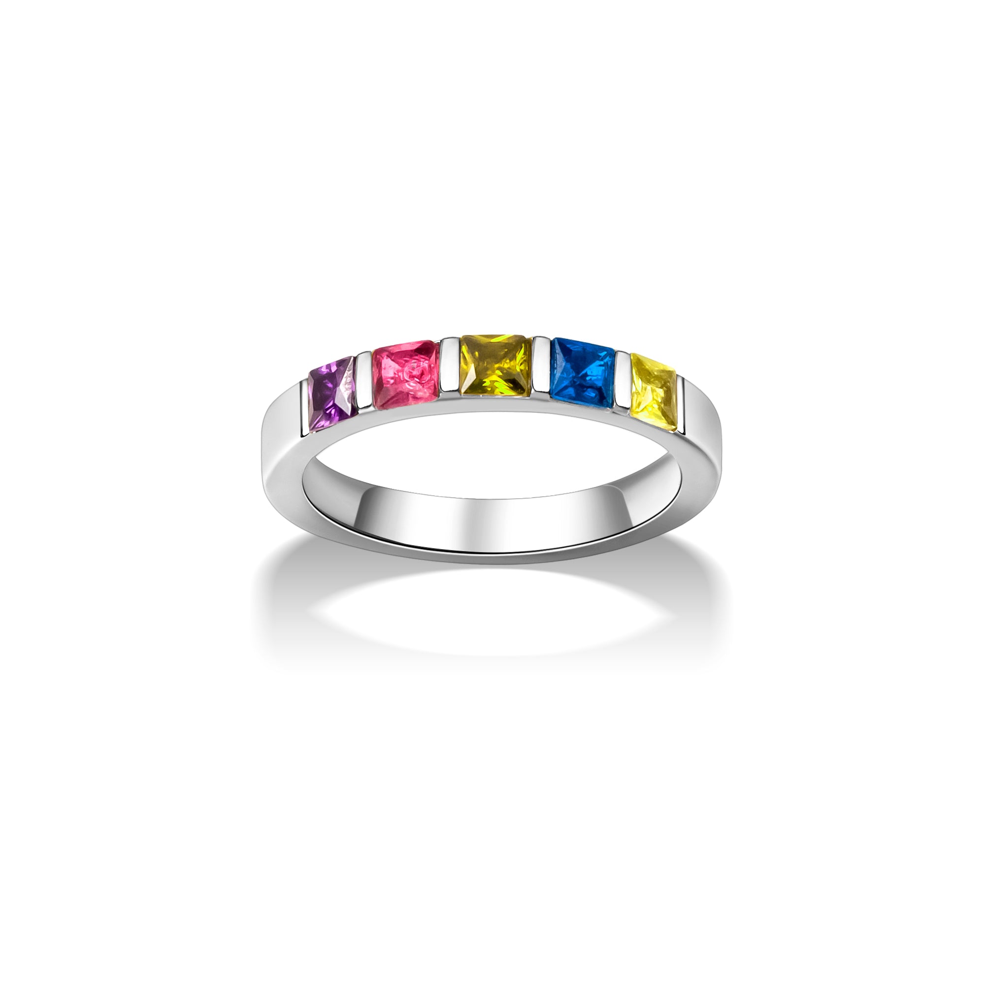 Personalized Wide Band Baguette Birthstone Ring