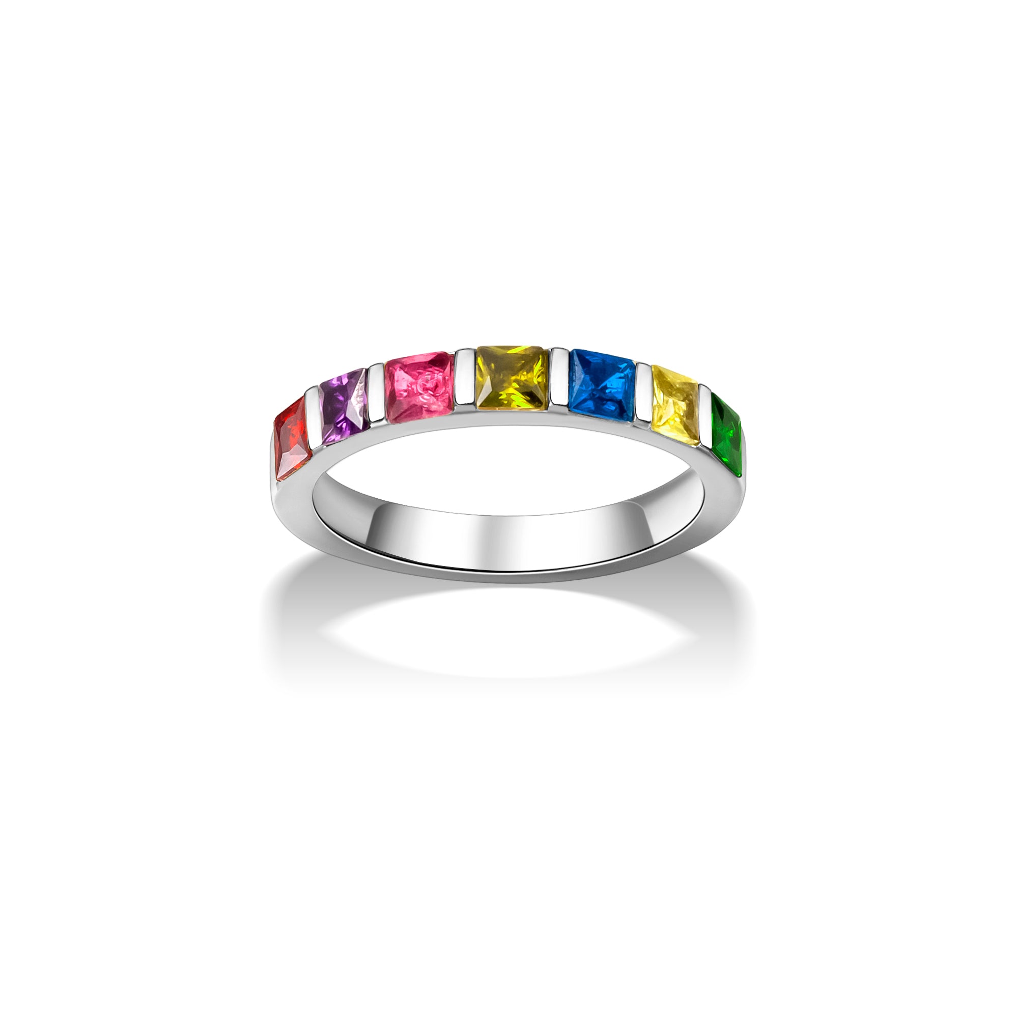 Personalized Wide Band Baguette Birthstone Ring