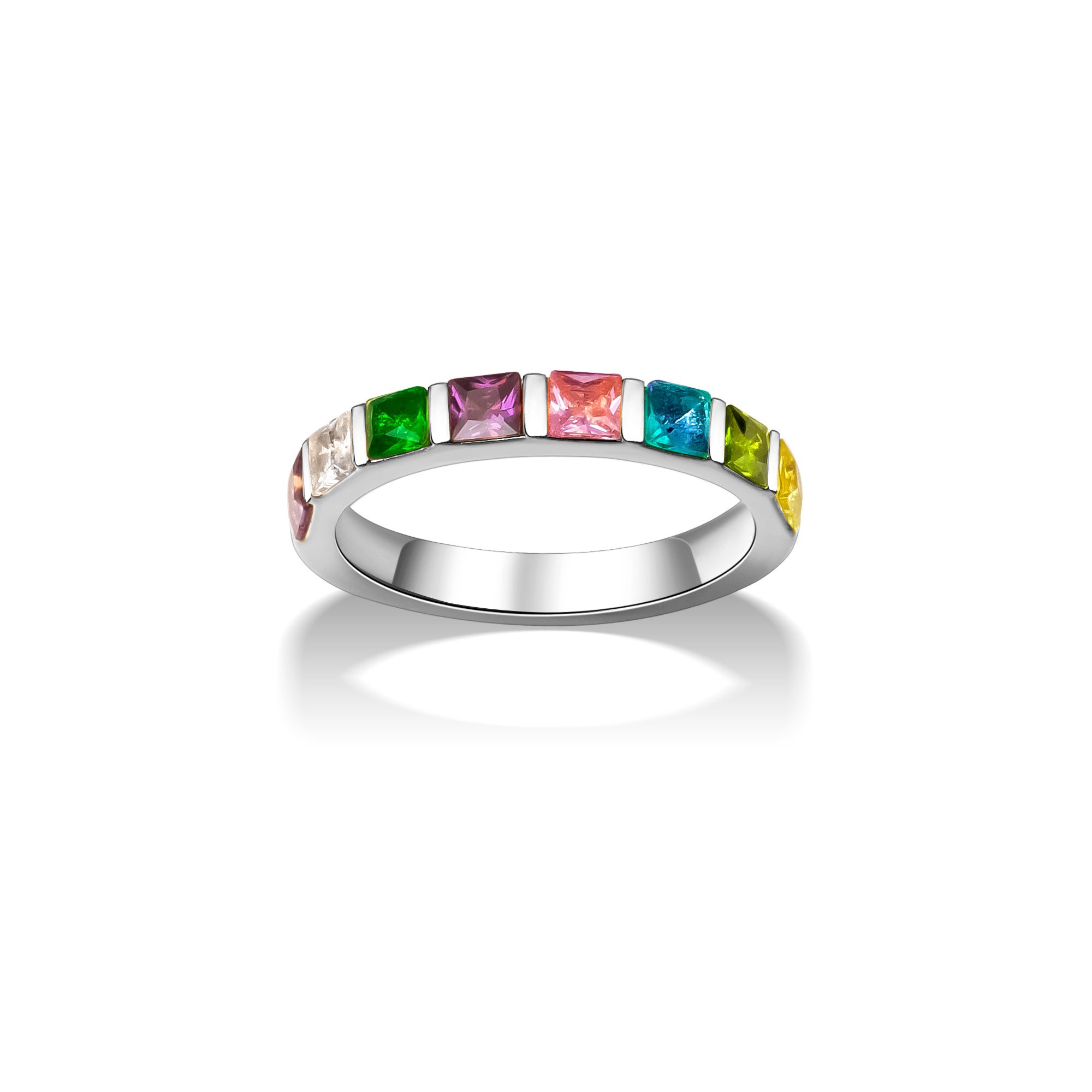 Personalized Wide Band Baguette Birthstone Ring