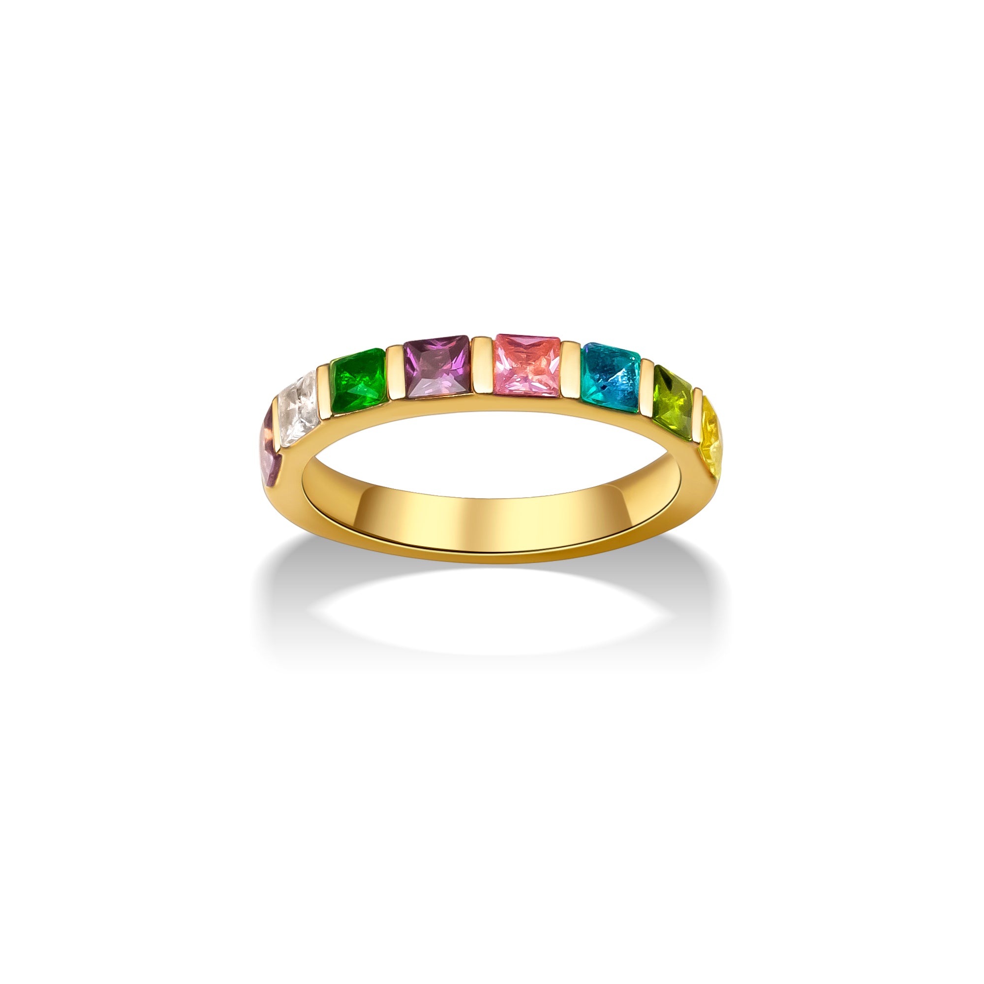 Personalized Wide Band Baguette Birthstone Ring