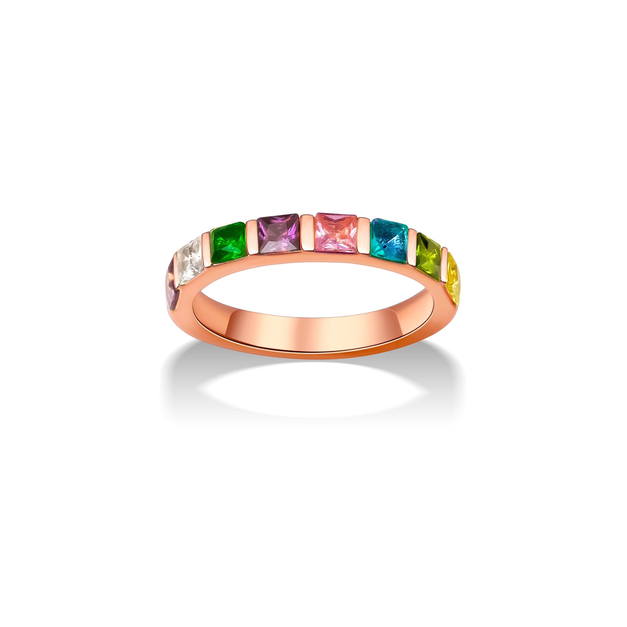 Personalized Wide Band Baguette Birthstone Ring