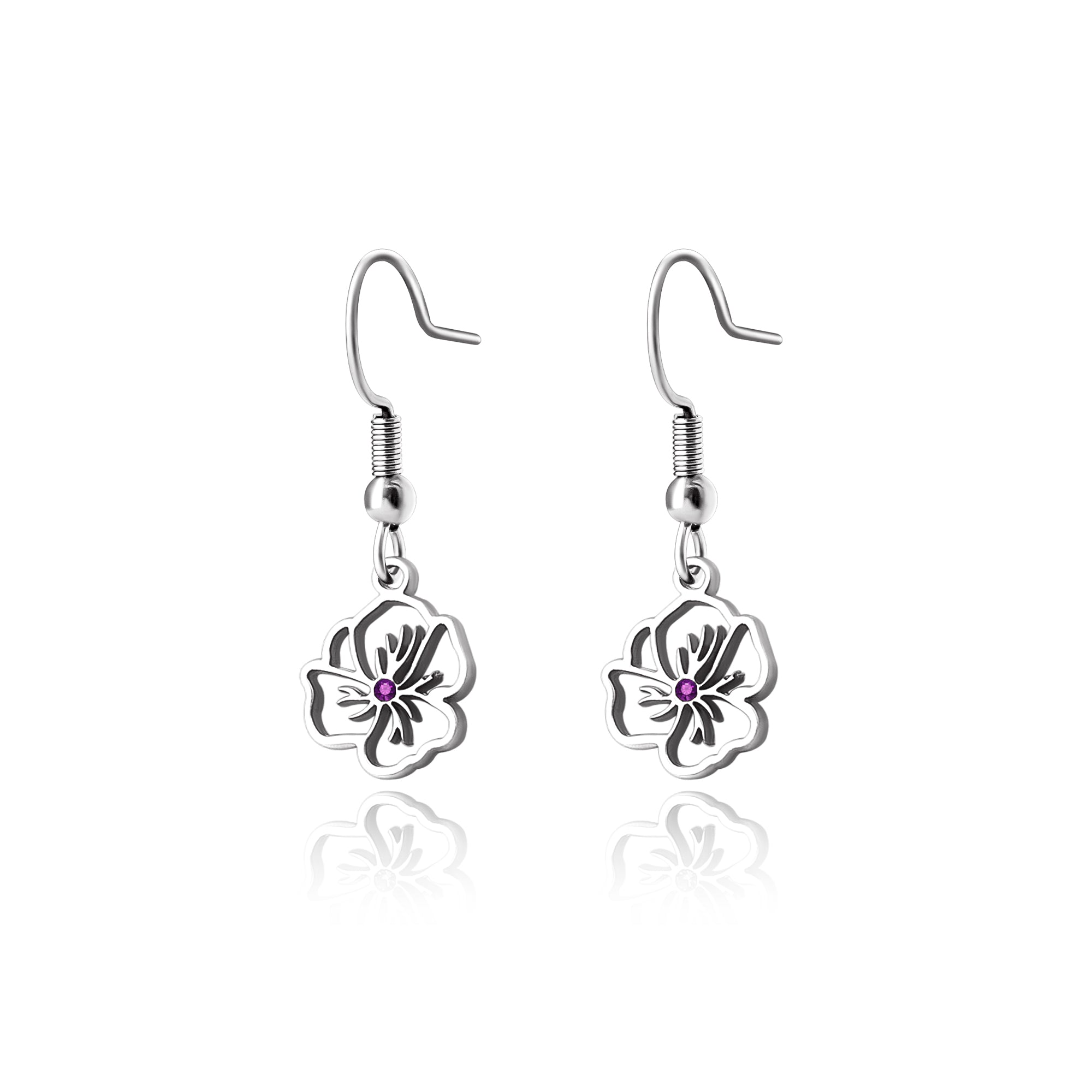 Birthston Birth Flower Earring