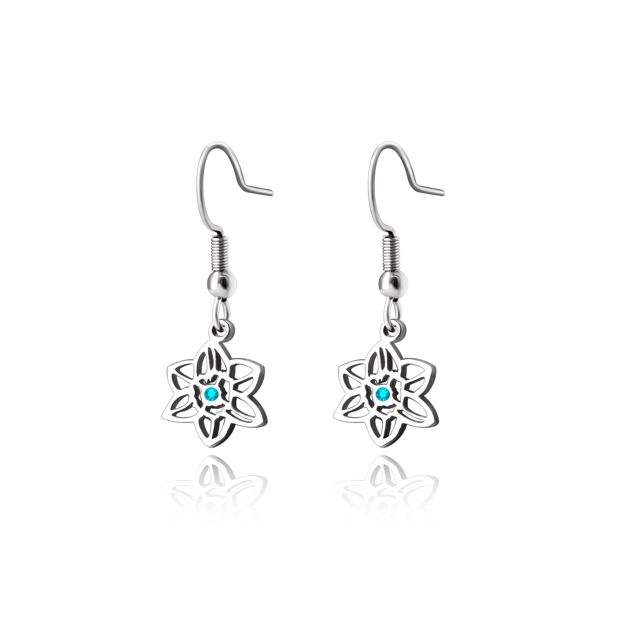 Birthston Birth Flower Earring