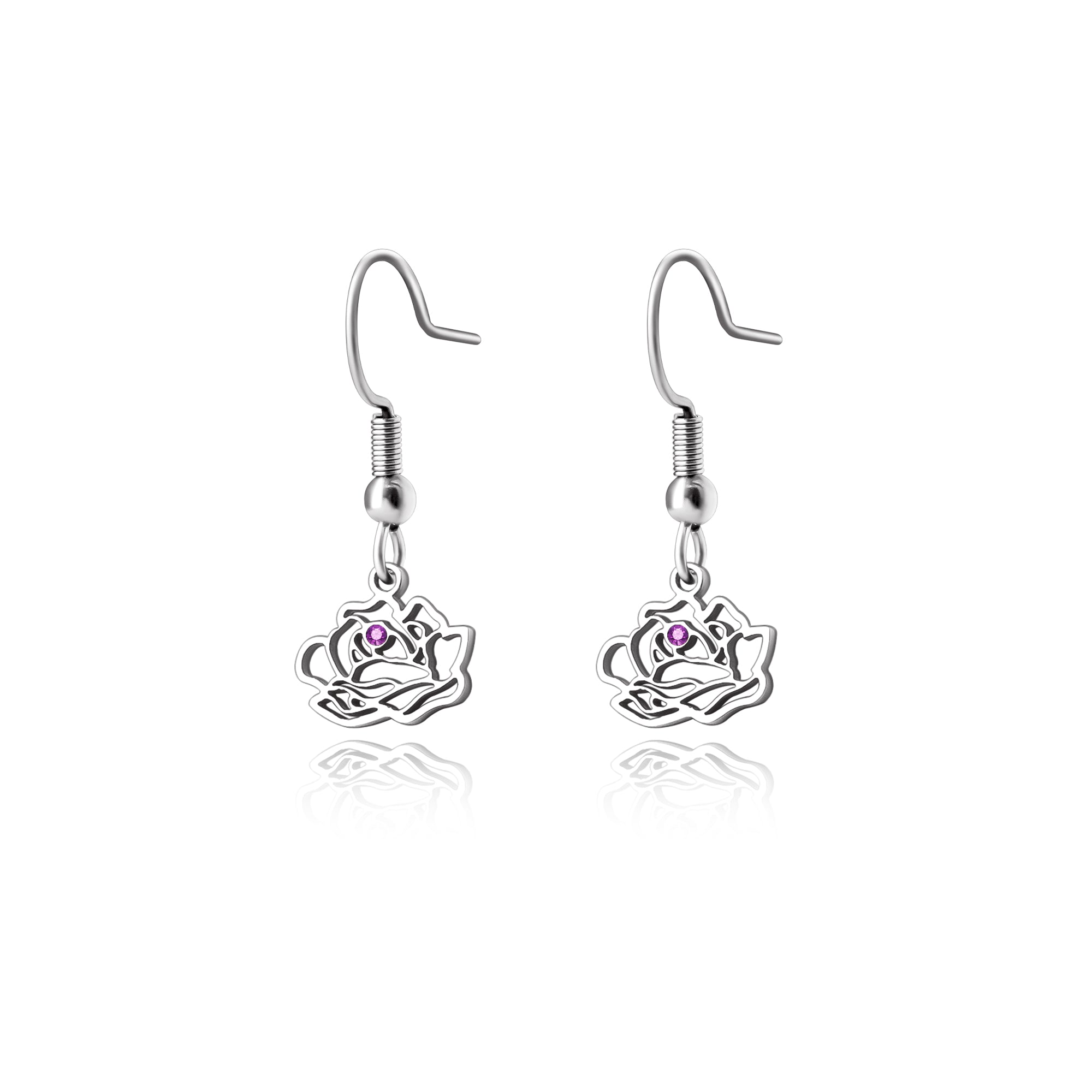 Birthston Birth Flower Earring