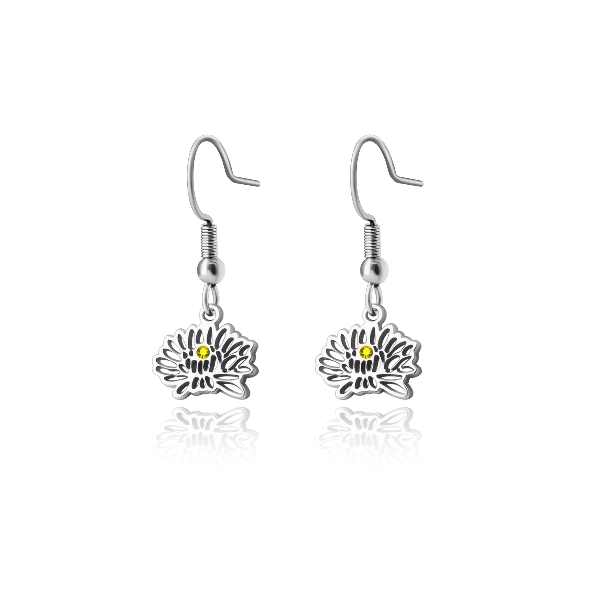 Birthston Birth Flower Earring