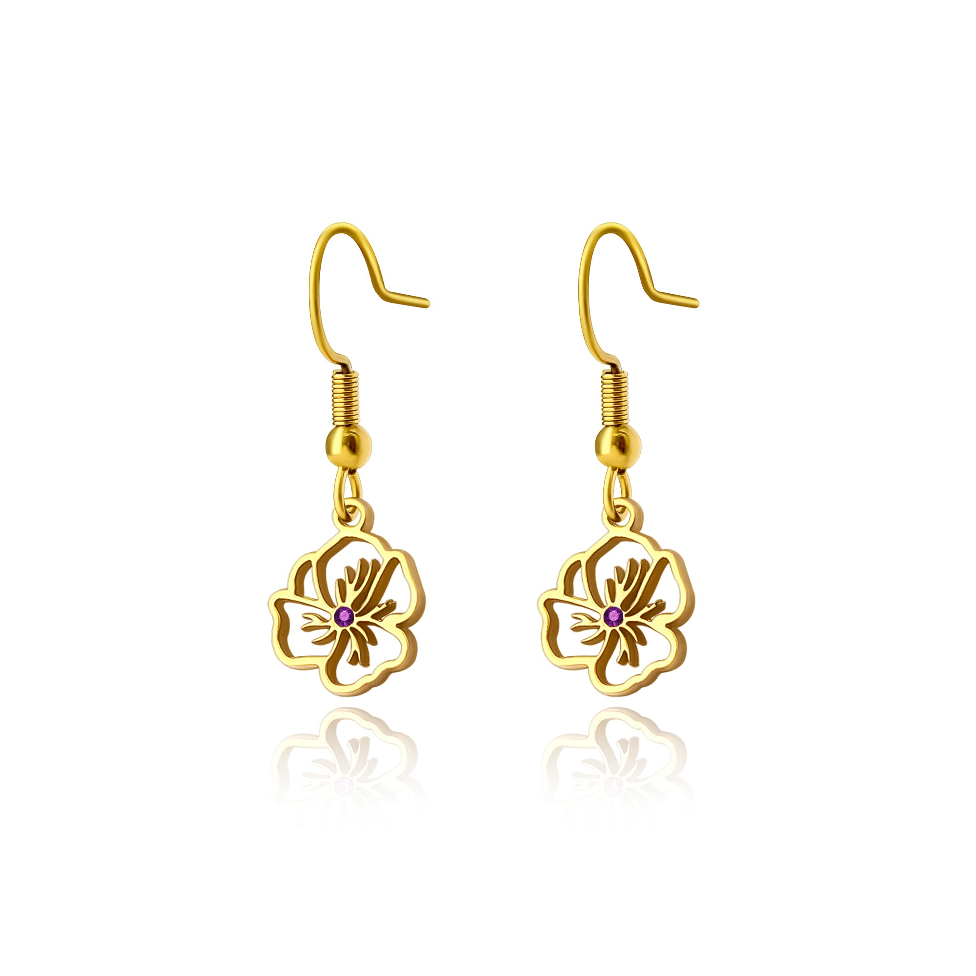 Birthston Birth Flower Earring