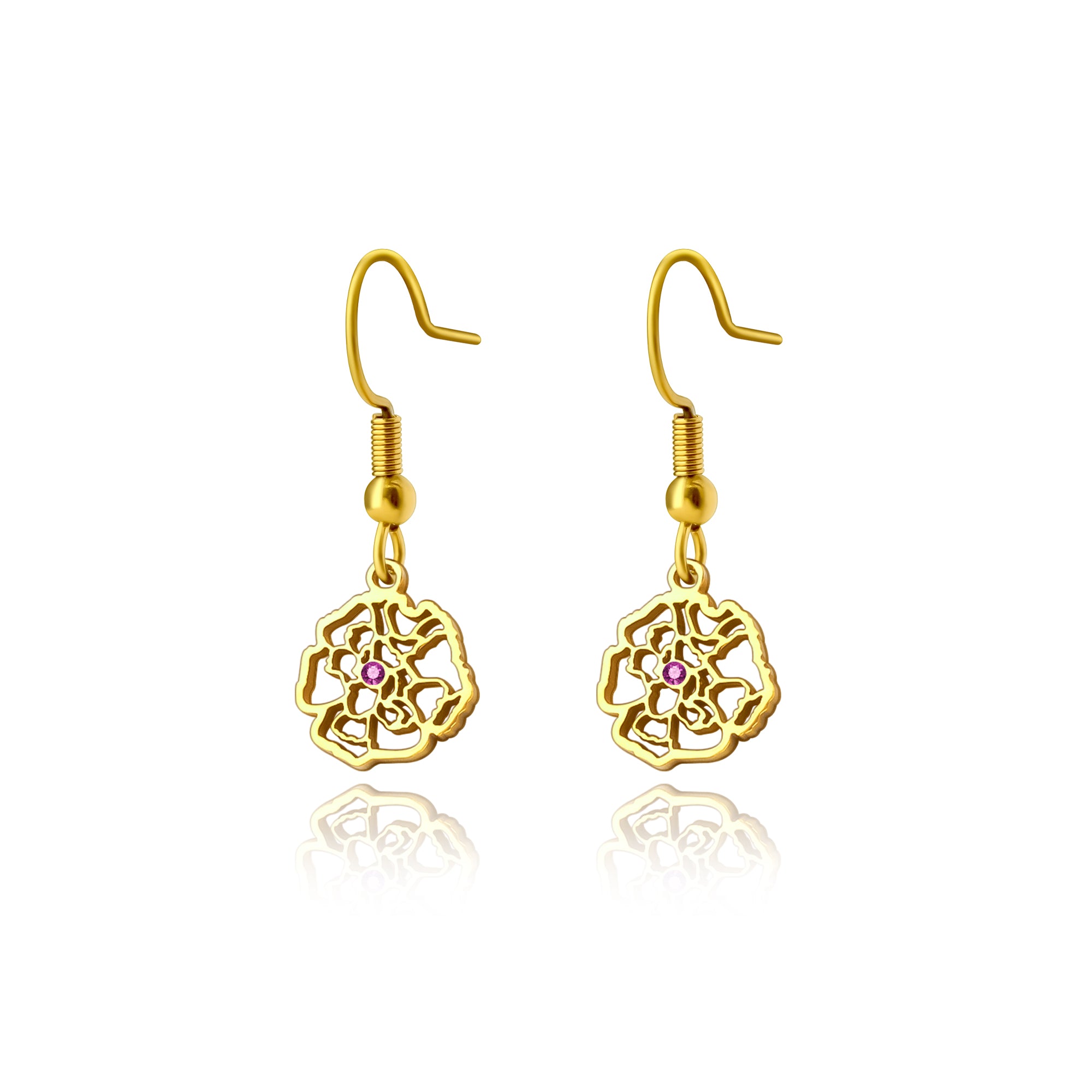 Birthston Birth Flower Earring