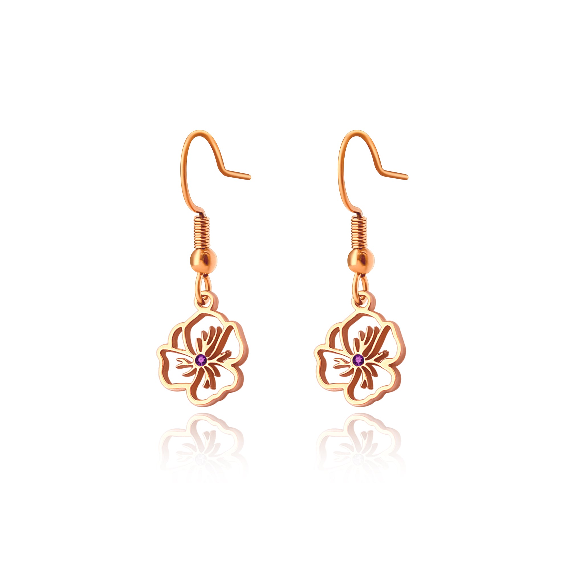 Birthston Birth Flower Earring