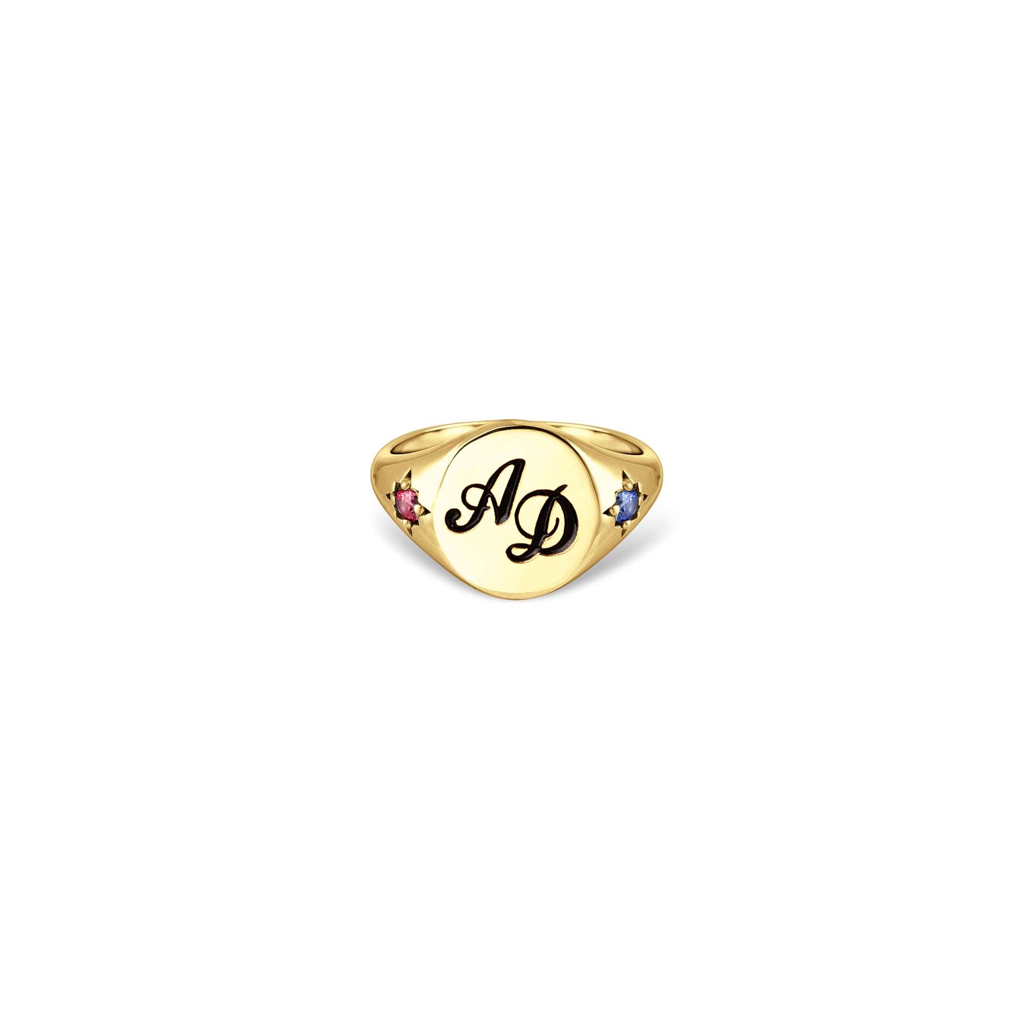 Personalized Initial and Birthstone Ring