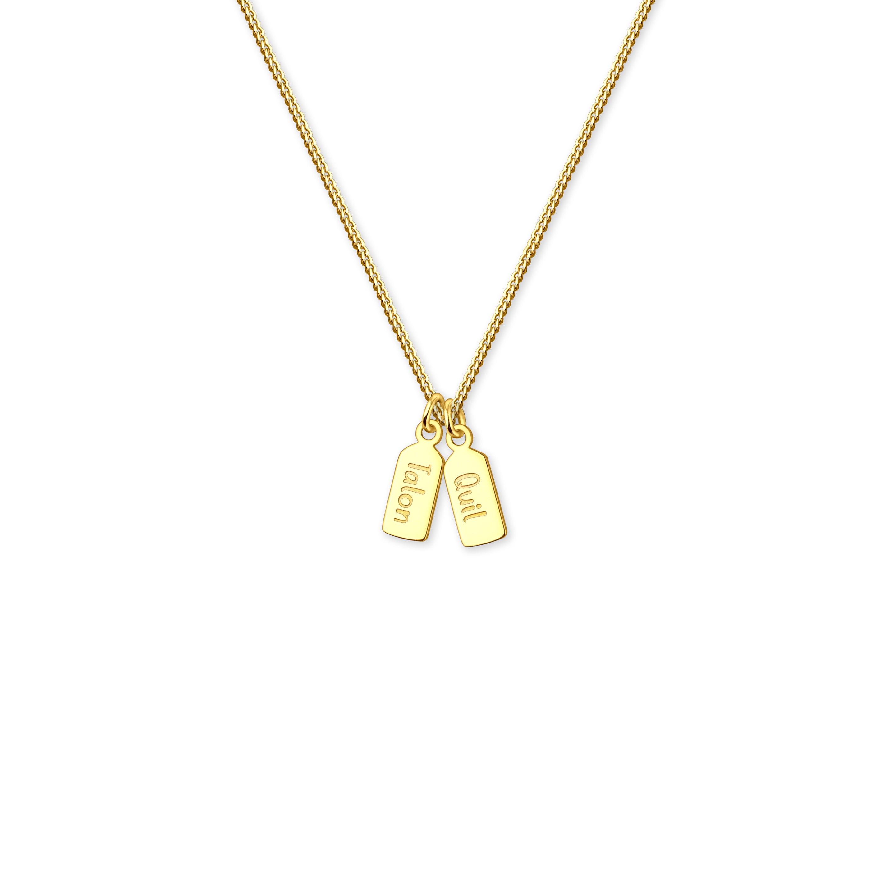 Custom Name Mini Tag Bar Necklace