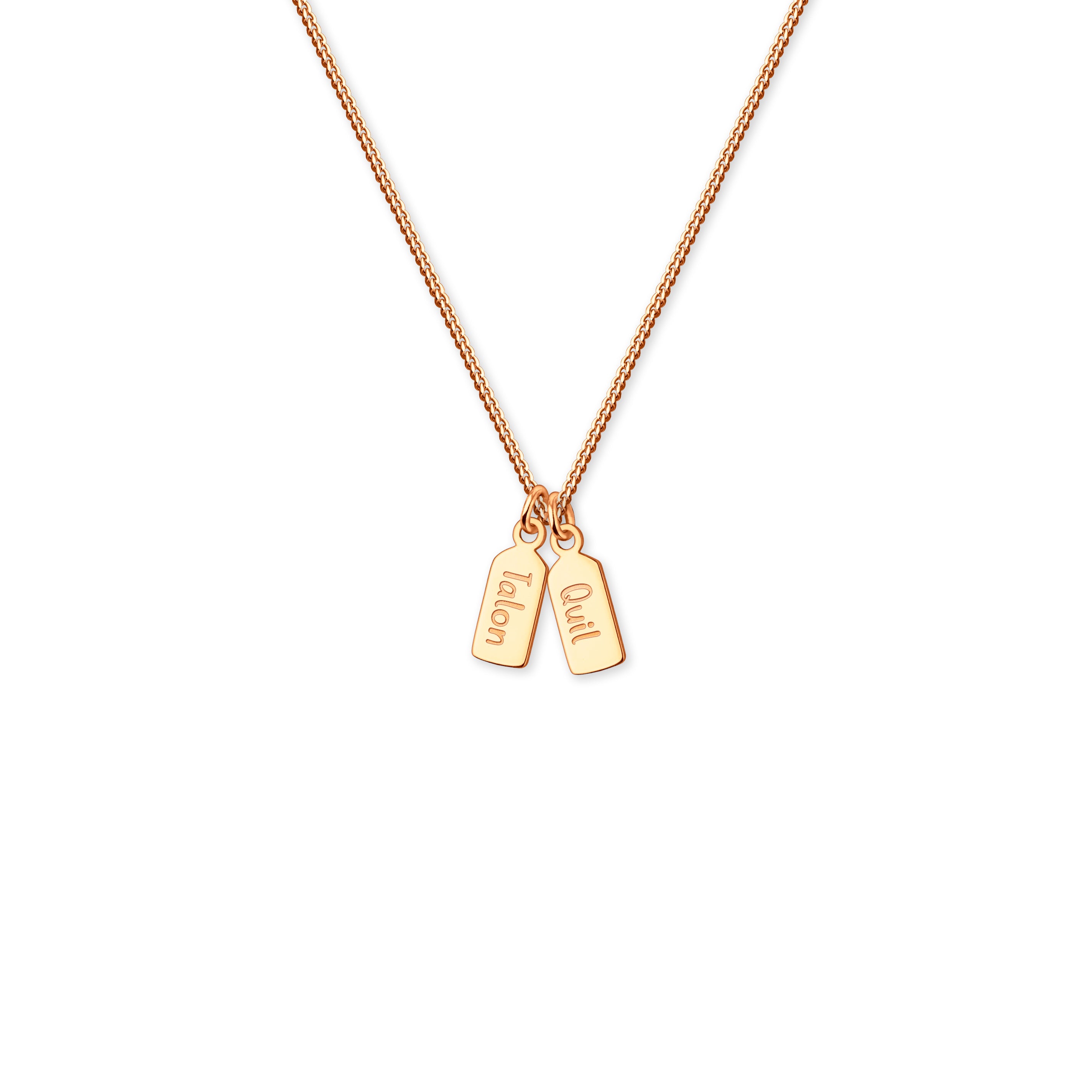 Custom Name Mini Tag Bar Necklace