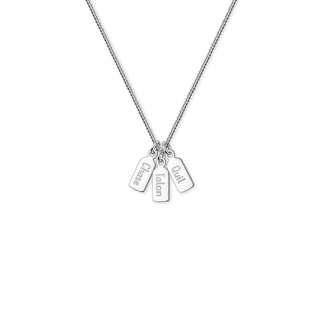Name Mini Tag Brass Bar Necklace