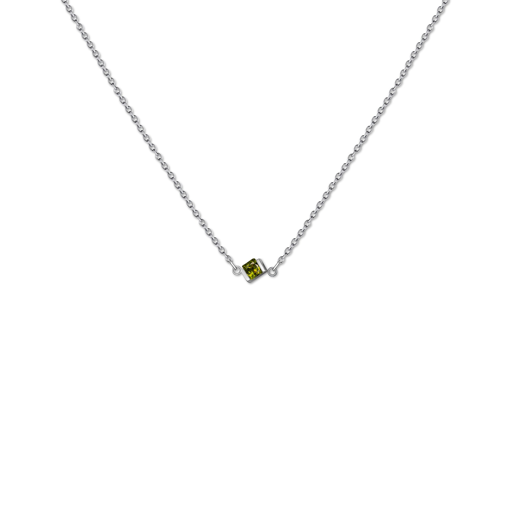 Square Birthstone Necklace