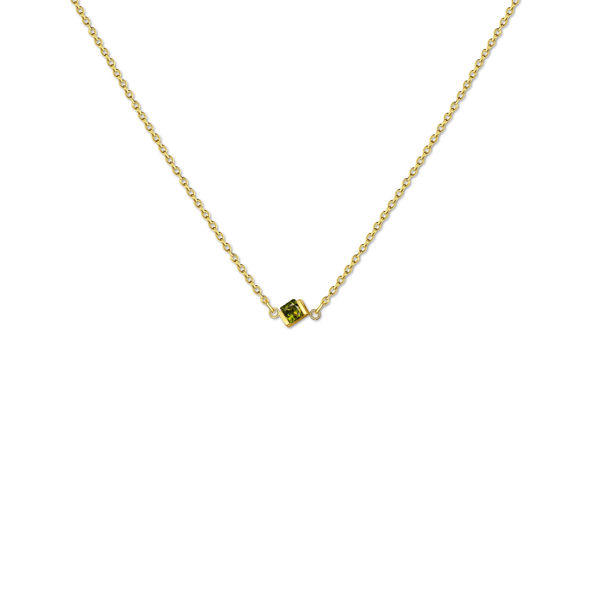 Square Birthstone Necklace
