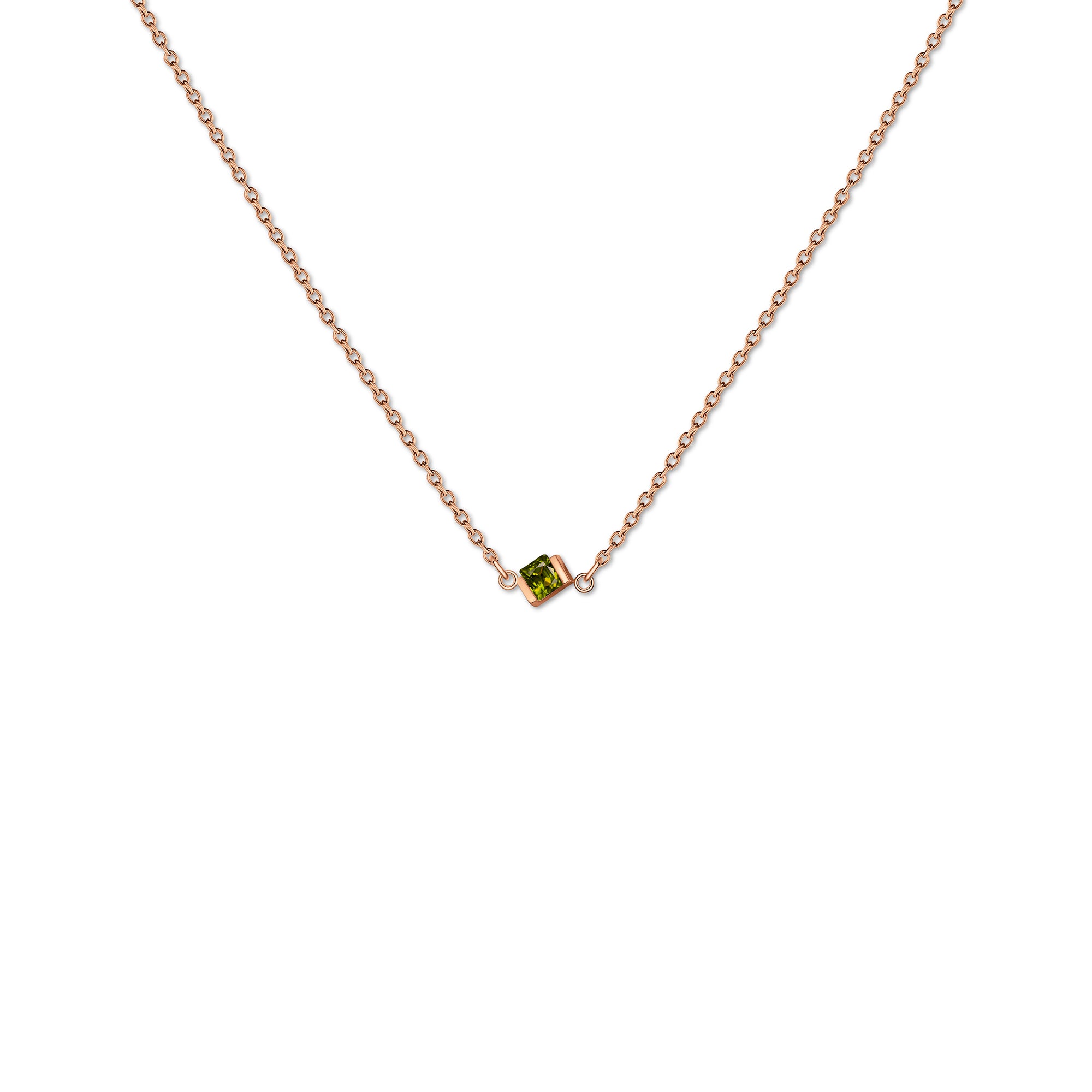 Square Birthstone Necklace