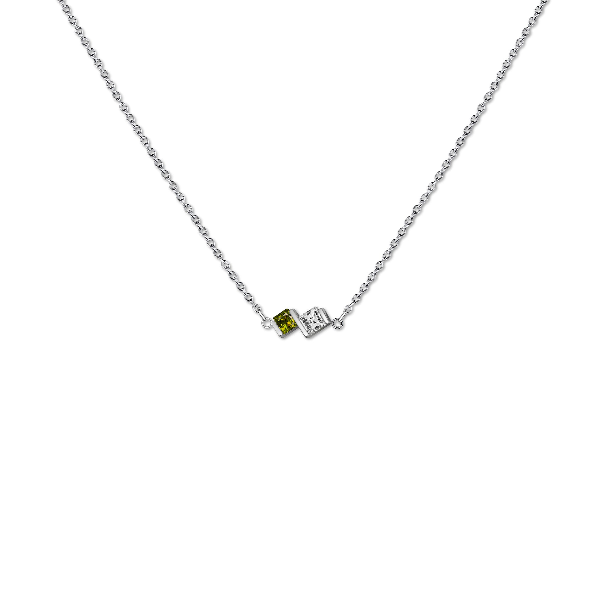 Square Birthstone Necklace