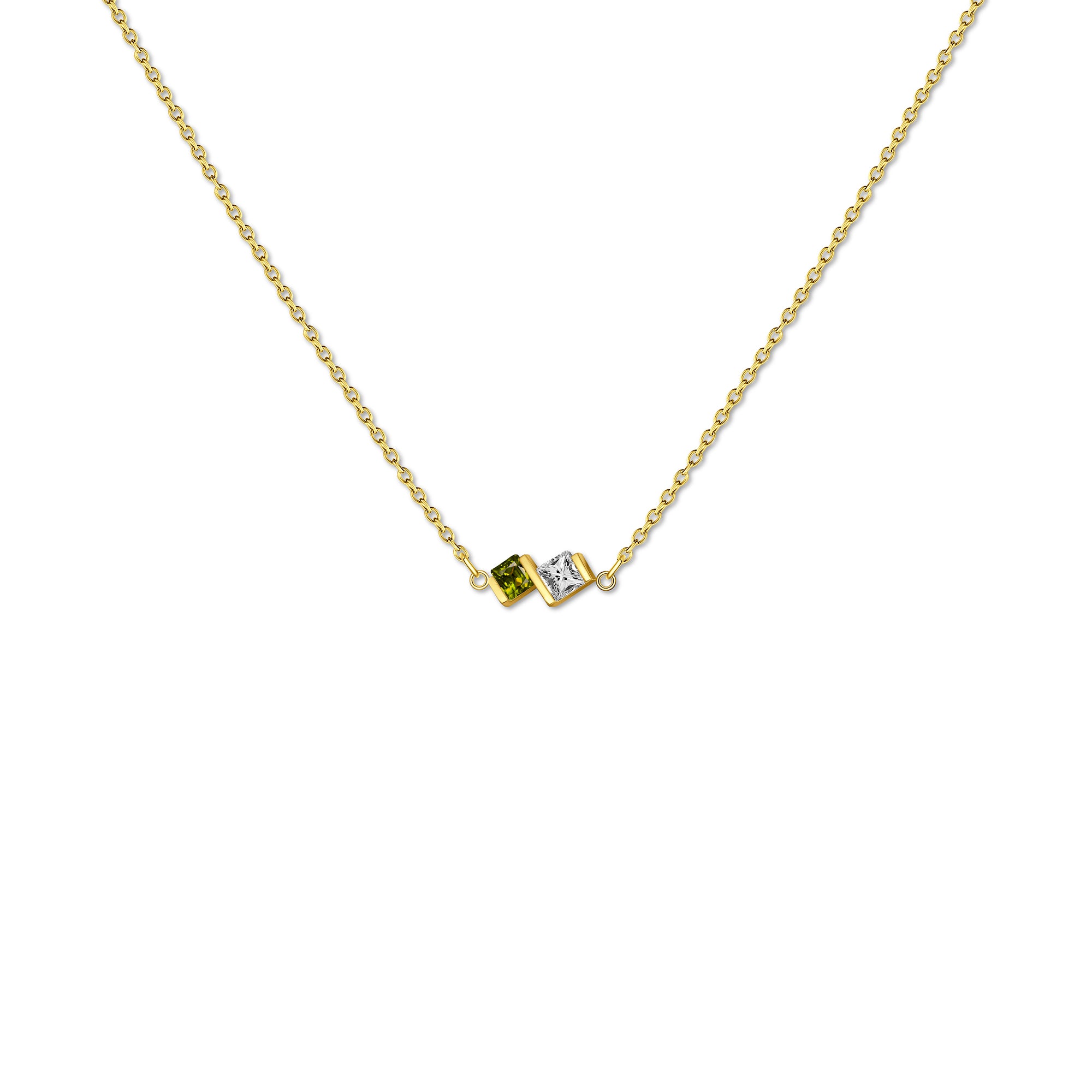 Square Birthstone Necklace