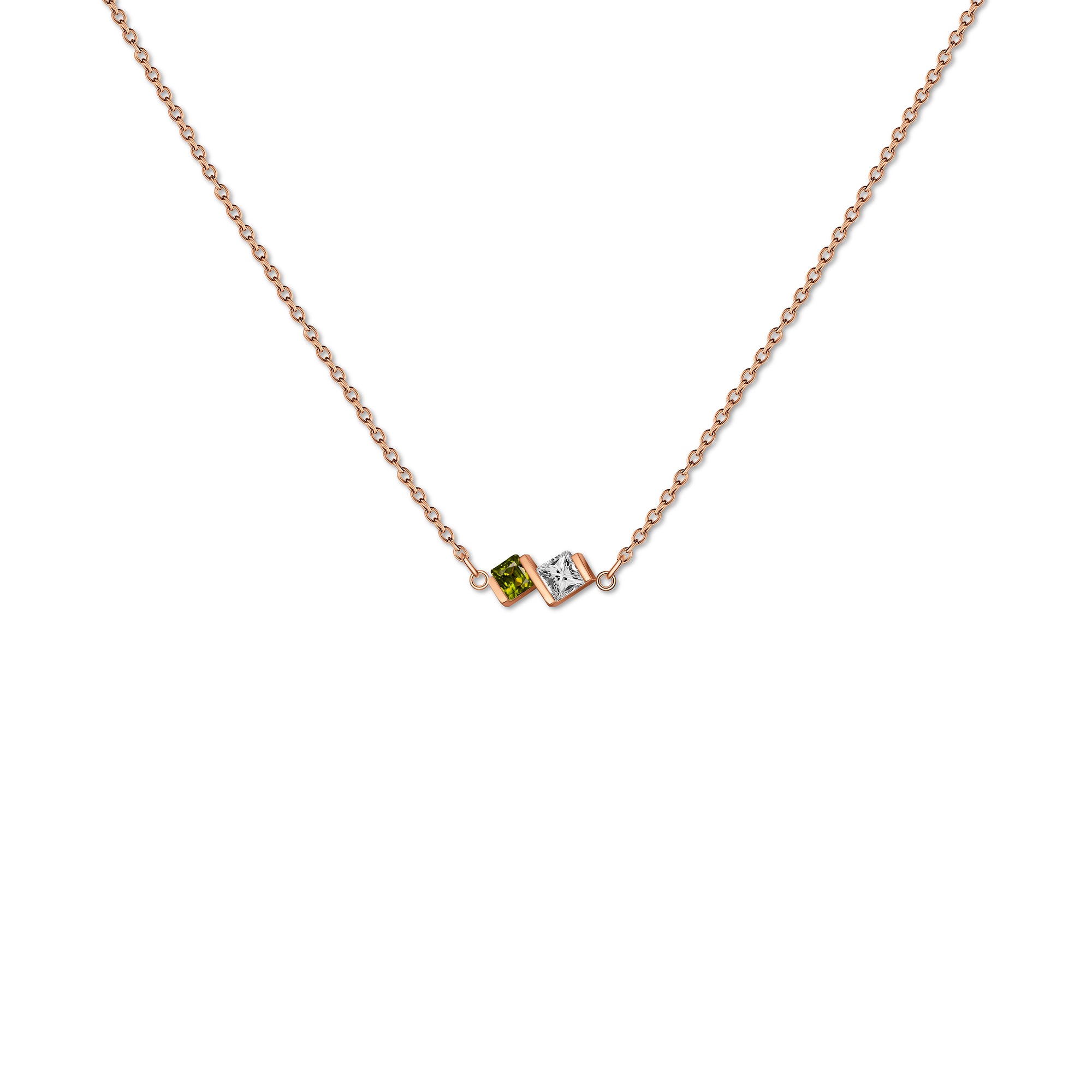 Square Birthstone Necklace