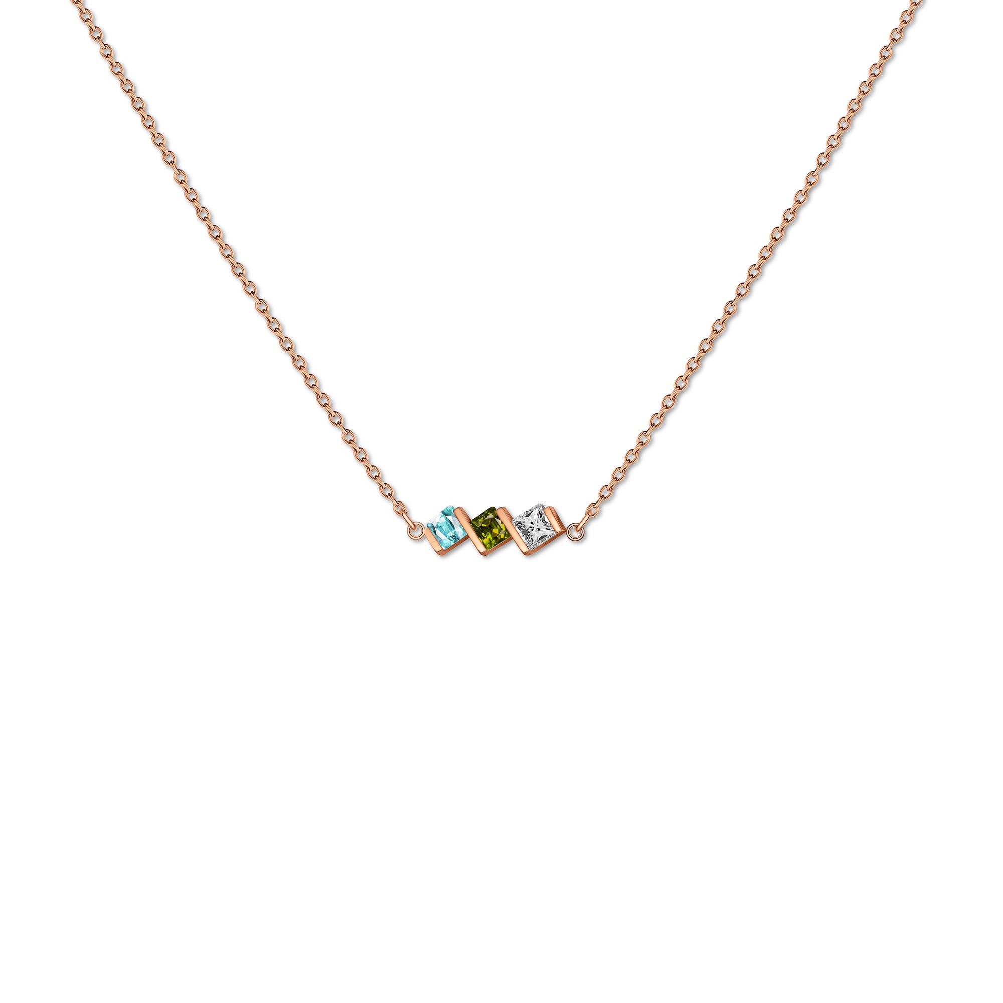 Square Birthstone Necklace