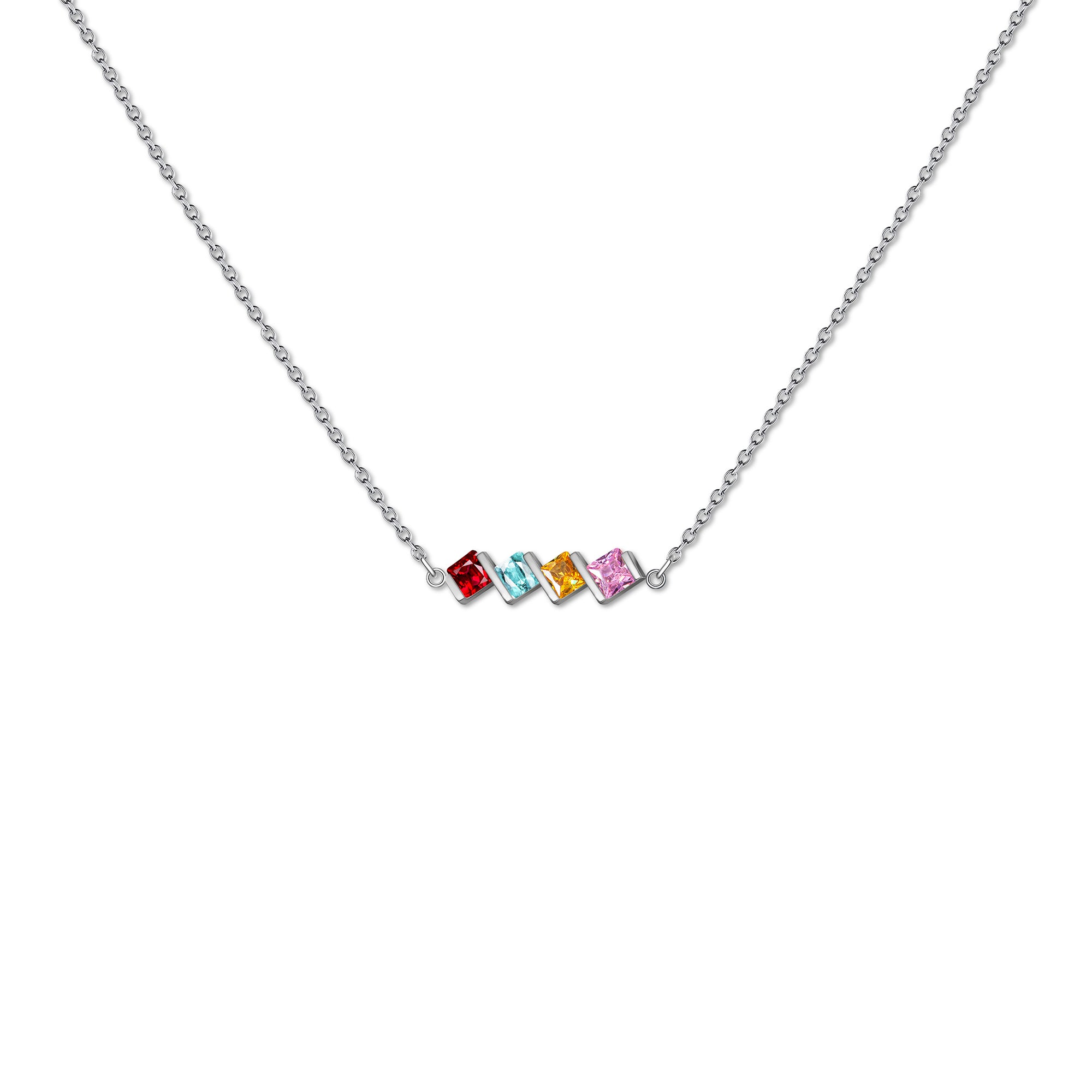 Square Birthstone Necklace