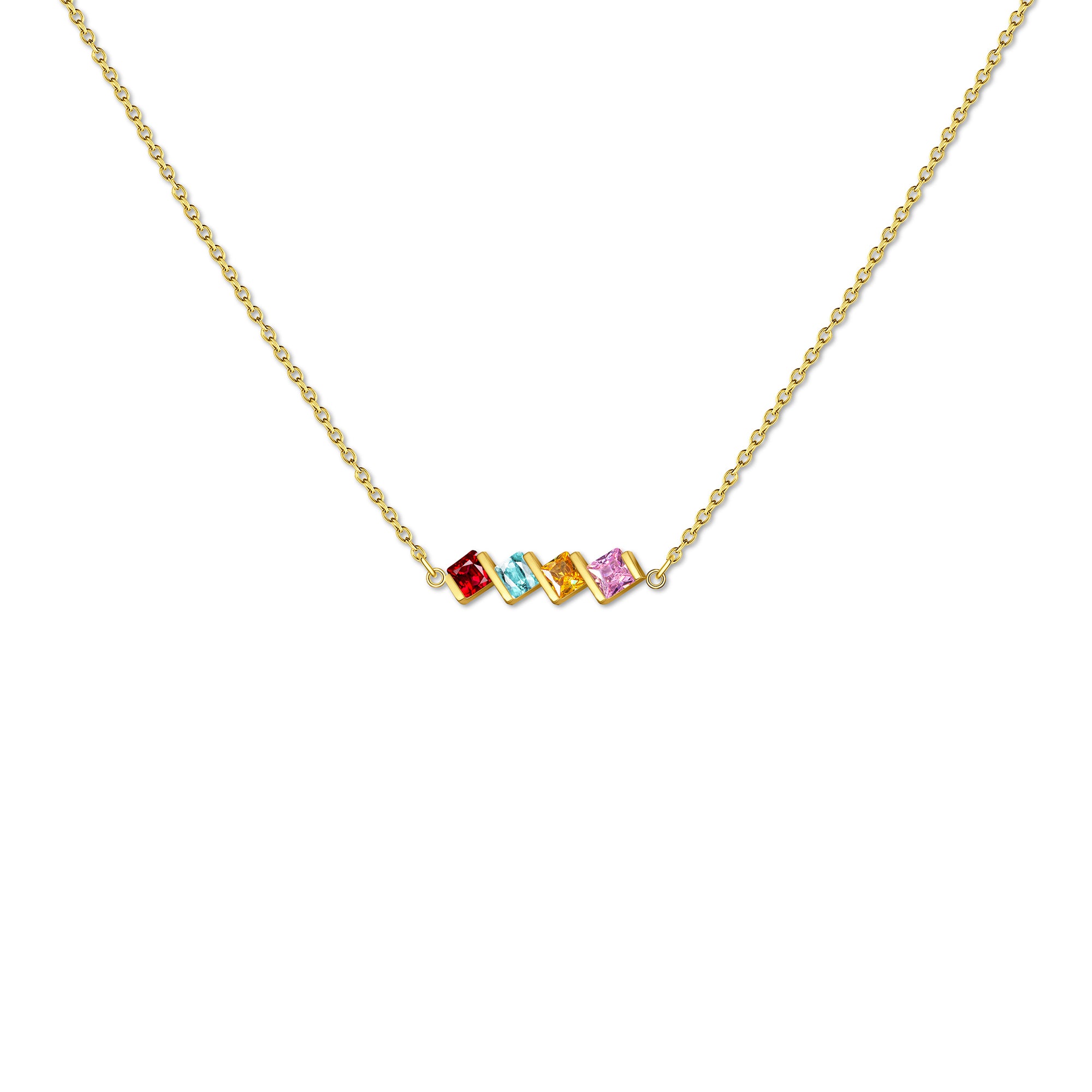 Square Birthstone Necklace
