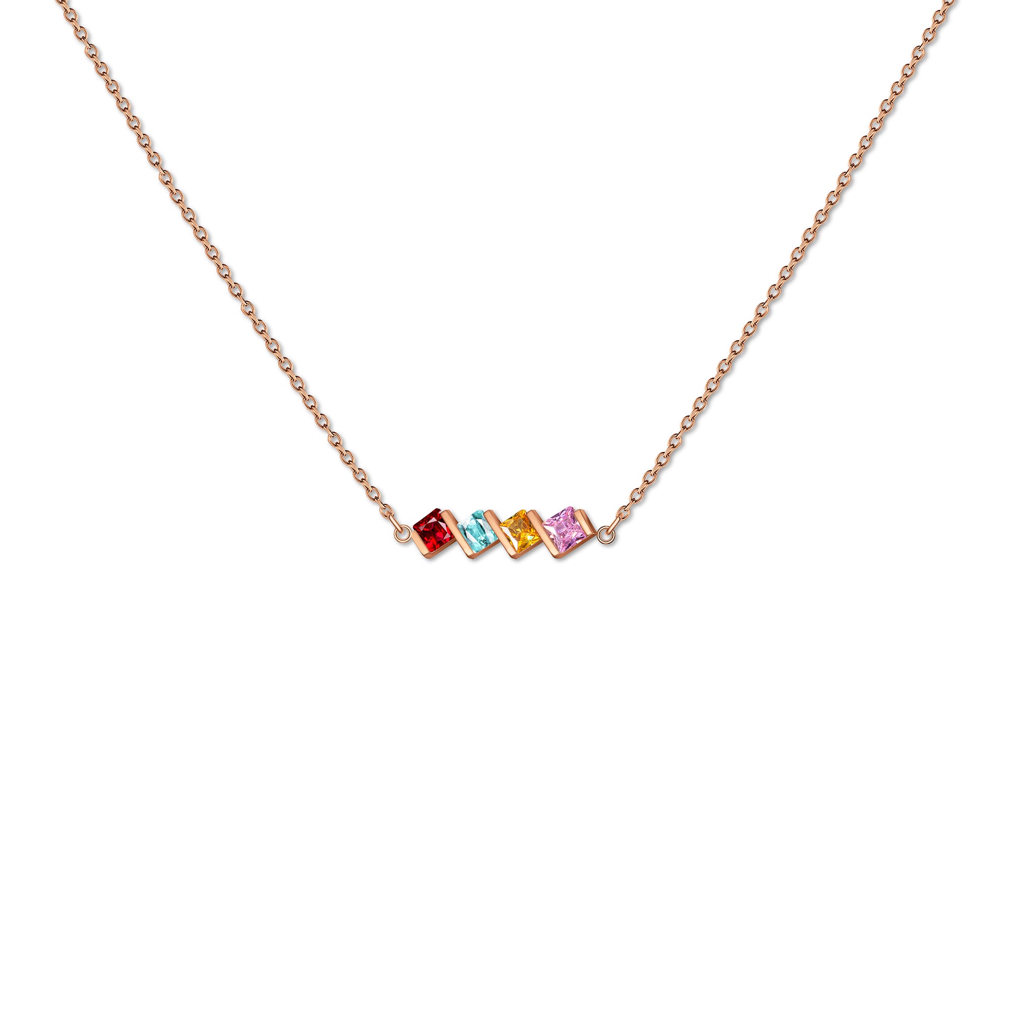 Square Birthstone Necklace