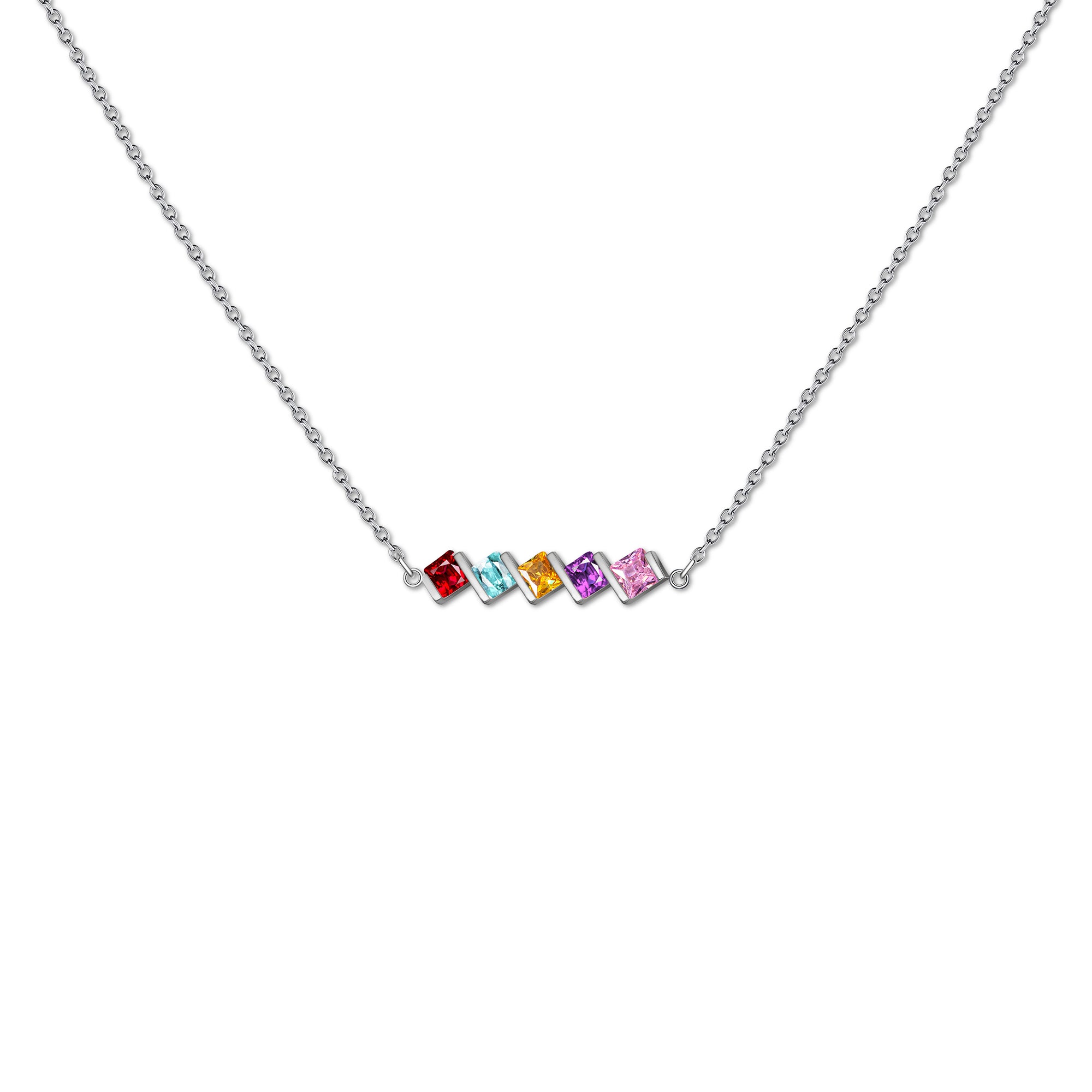 Square Birthstone Necklace