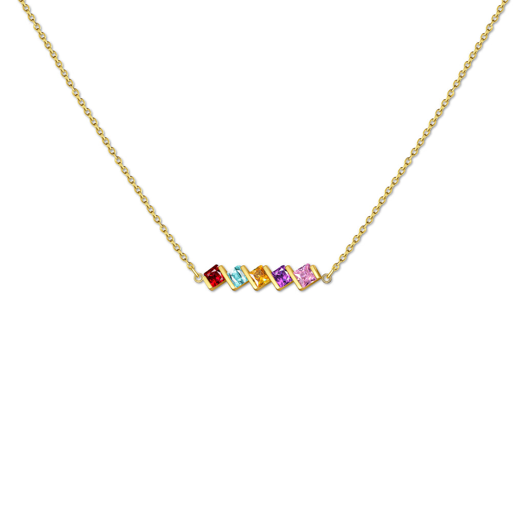 Square Birthstone Necklace