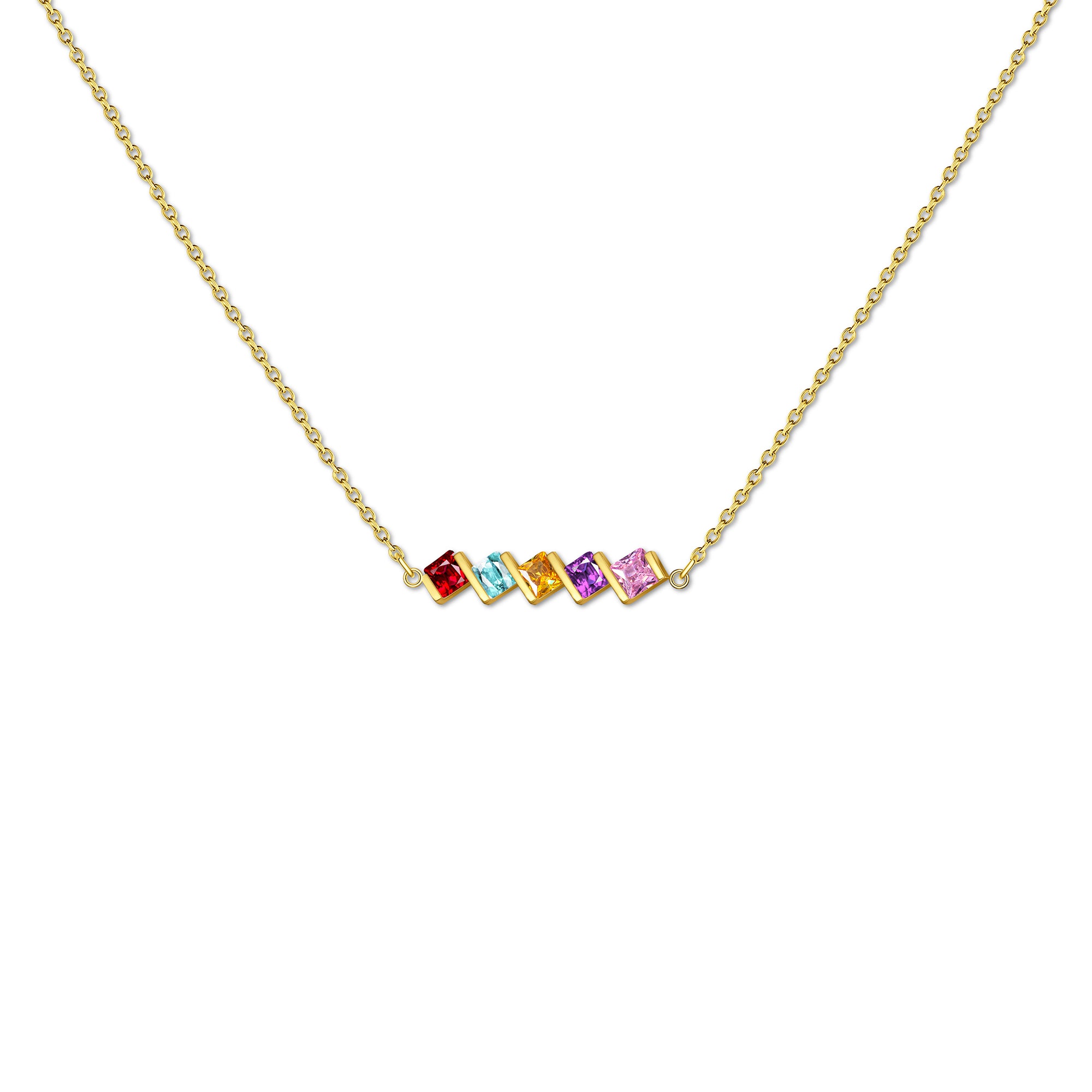 Square Birthstone Necklace