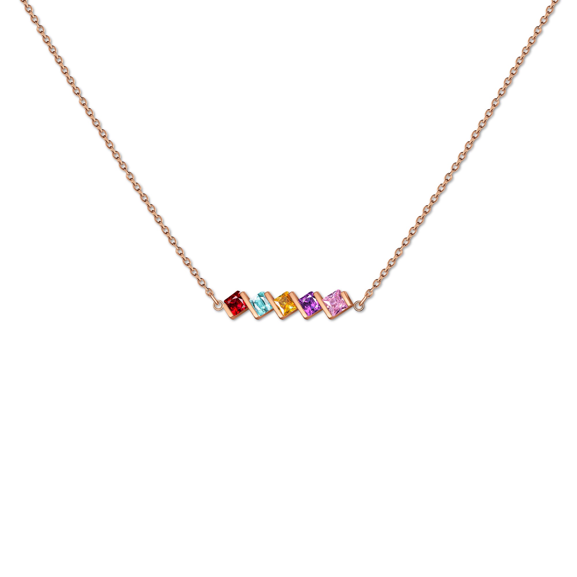 Square Birthstone Necklace