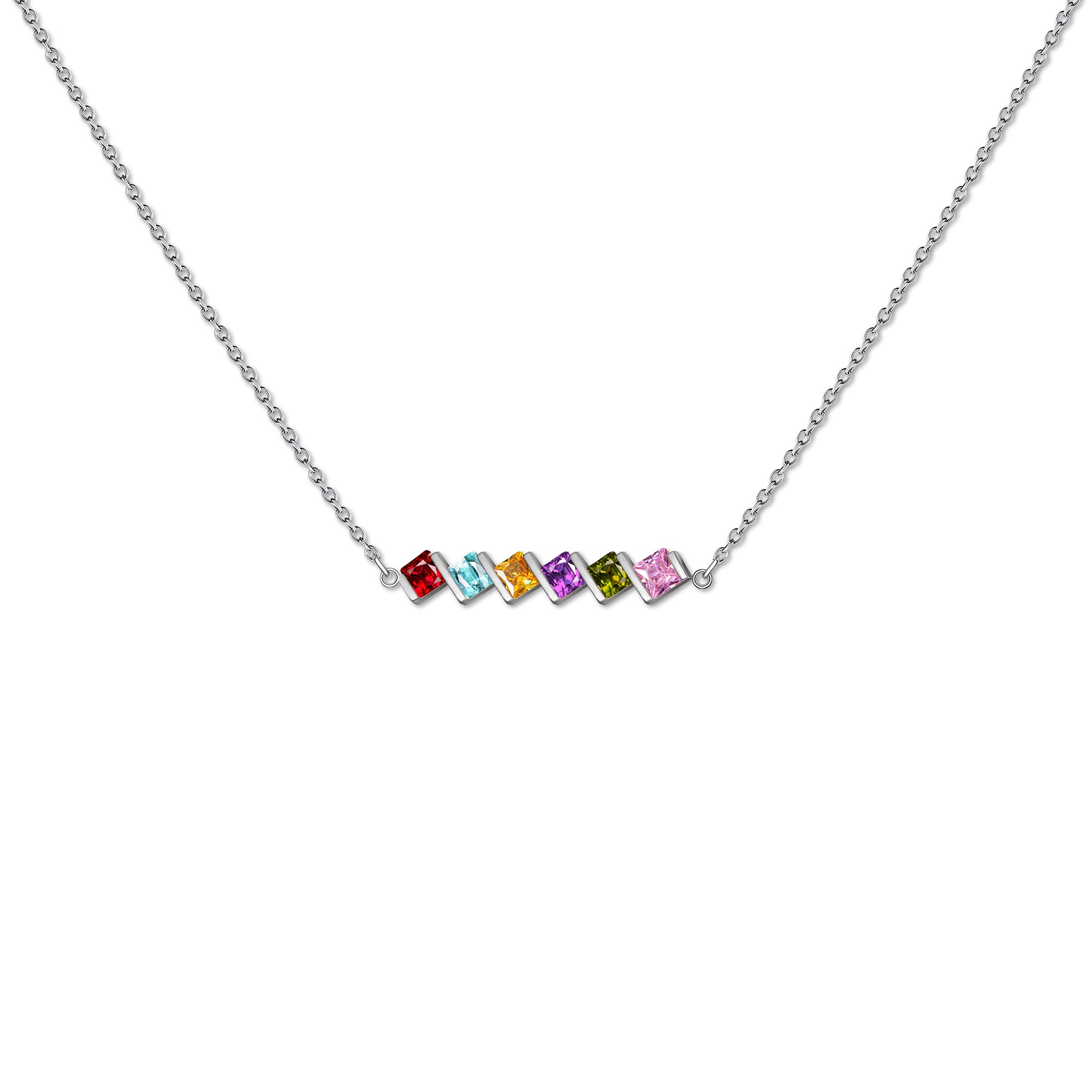 Square Birthstone Necklace