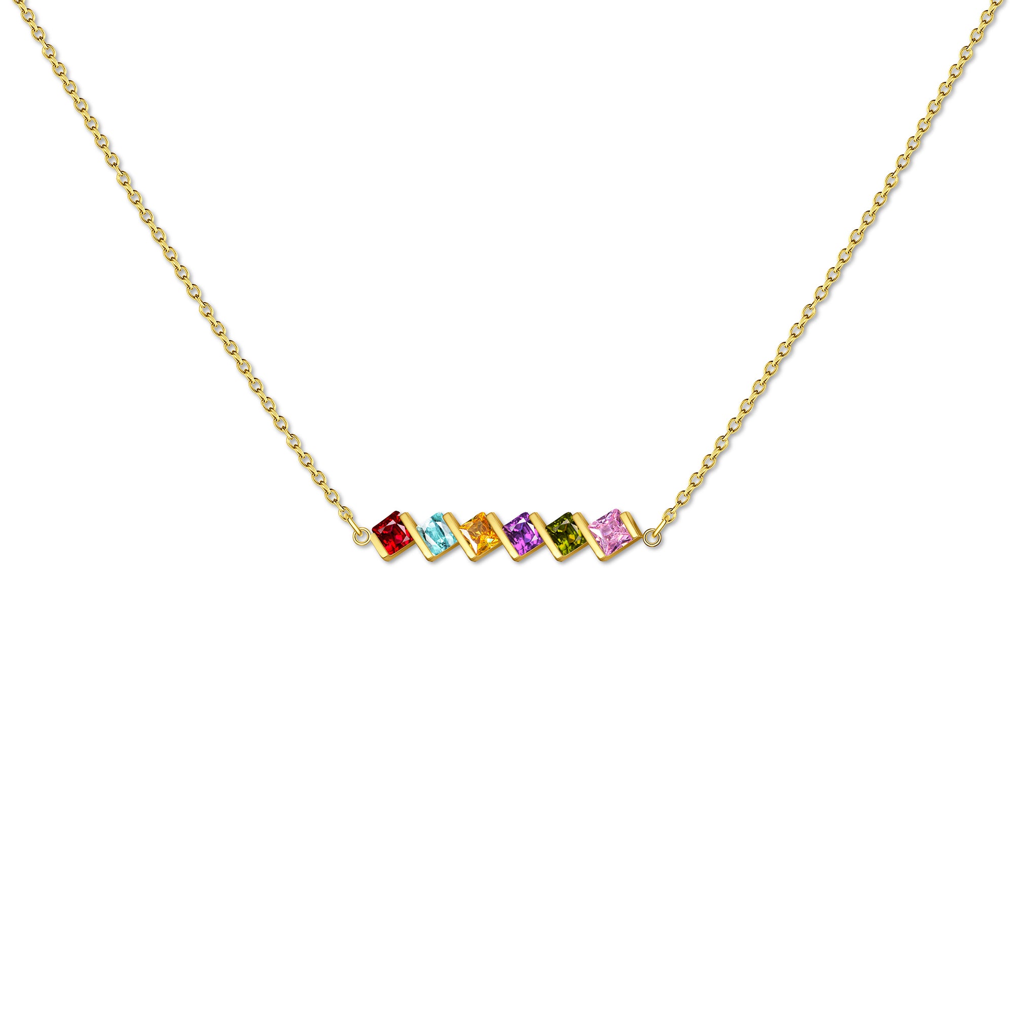 Square Birthstone Necklace